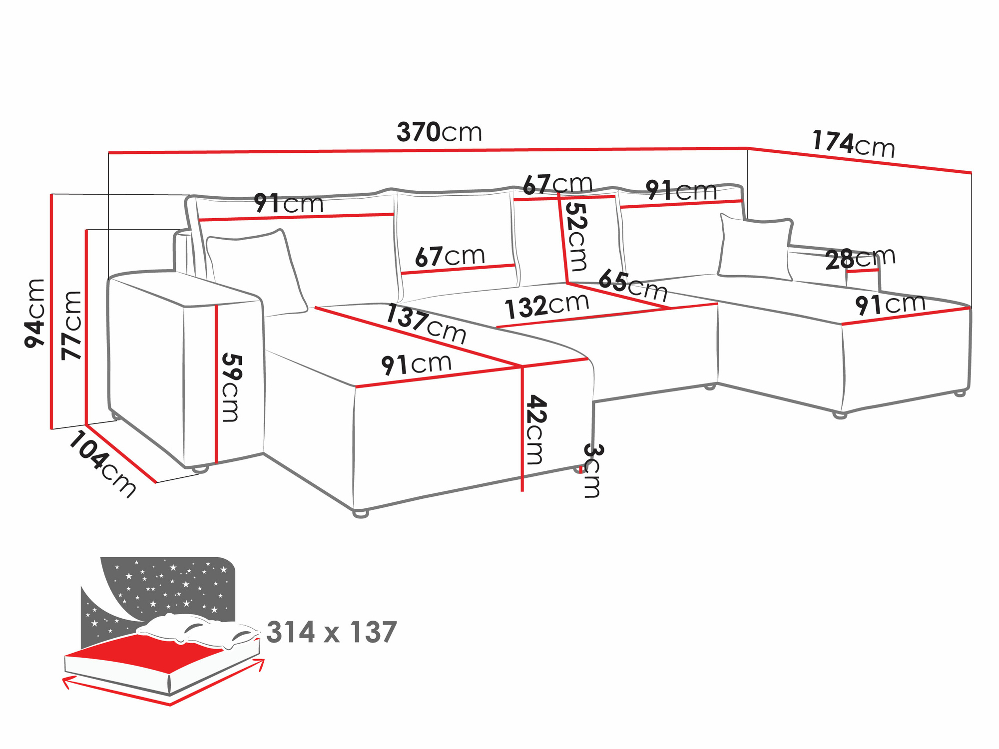 Ugaona sofa Clovis 109 (Poso 14)