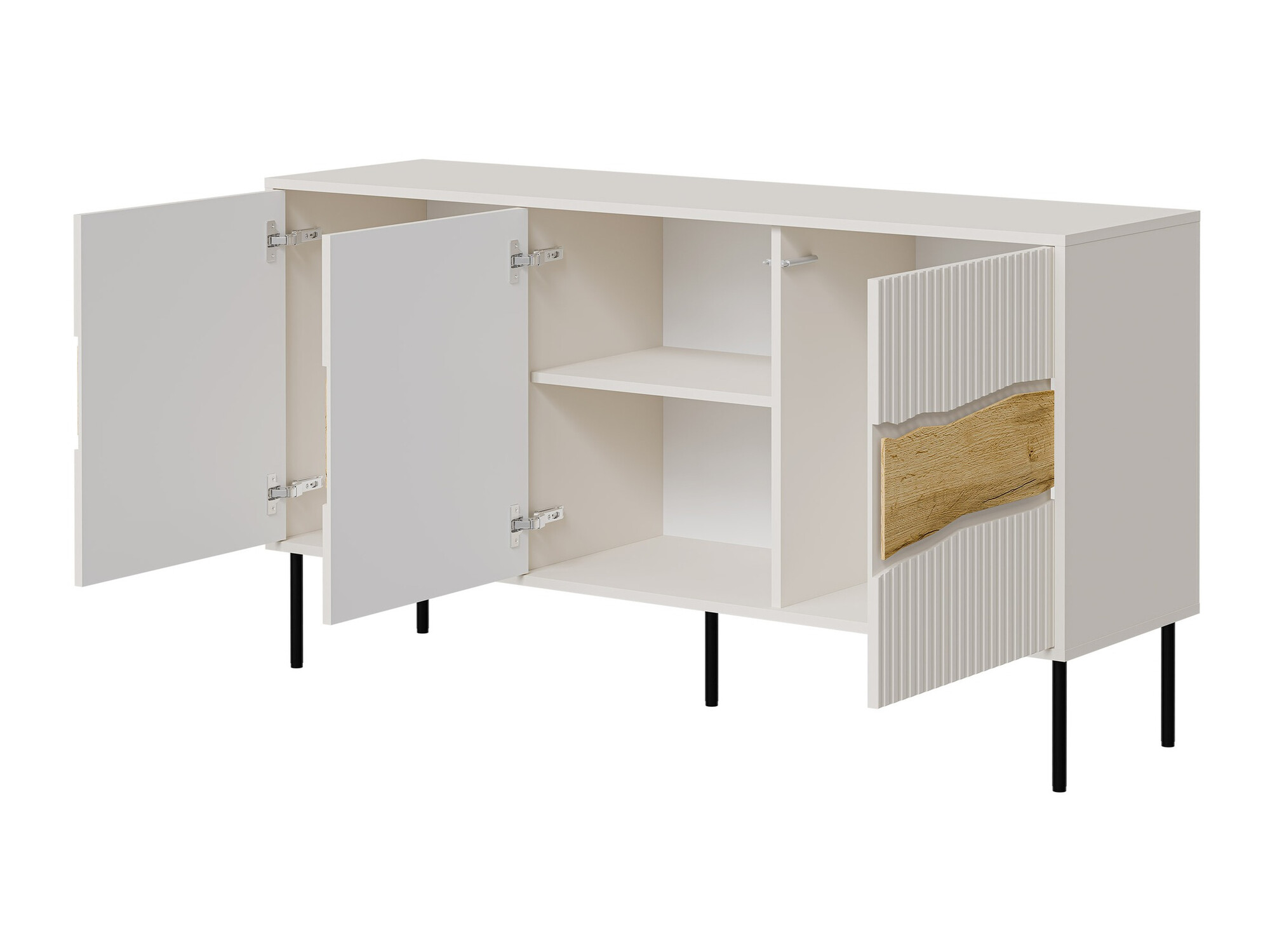 Set za dnevnu sobu Monevare 105 (Crno + Hrast Votan)