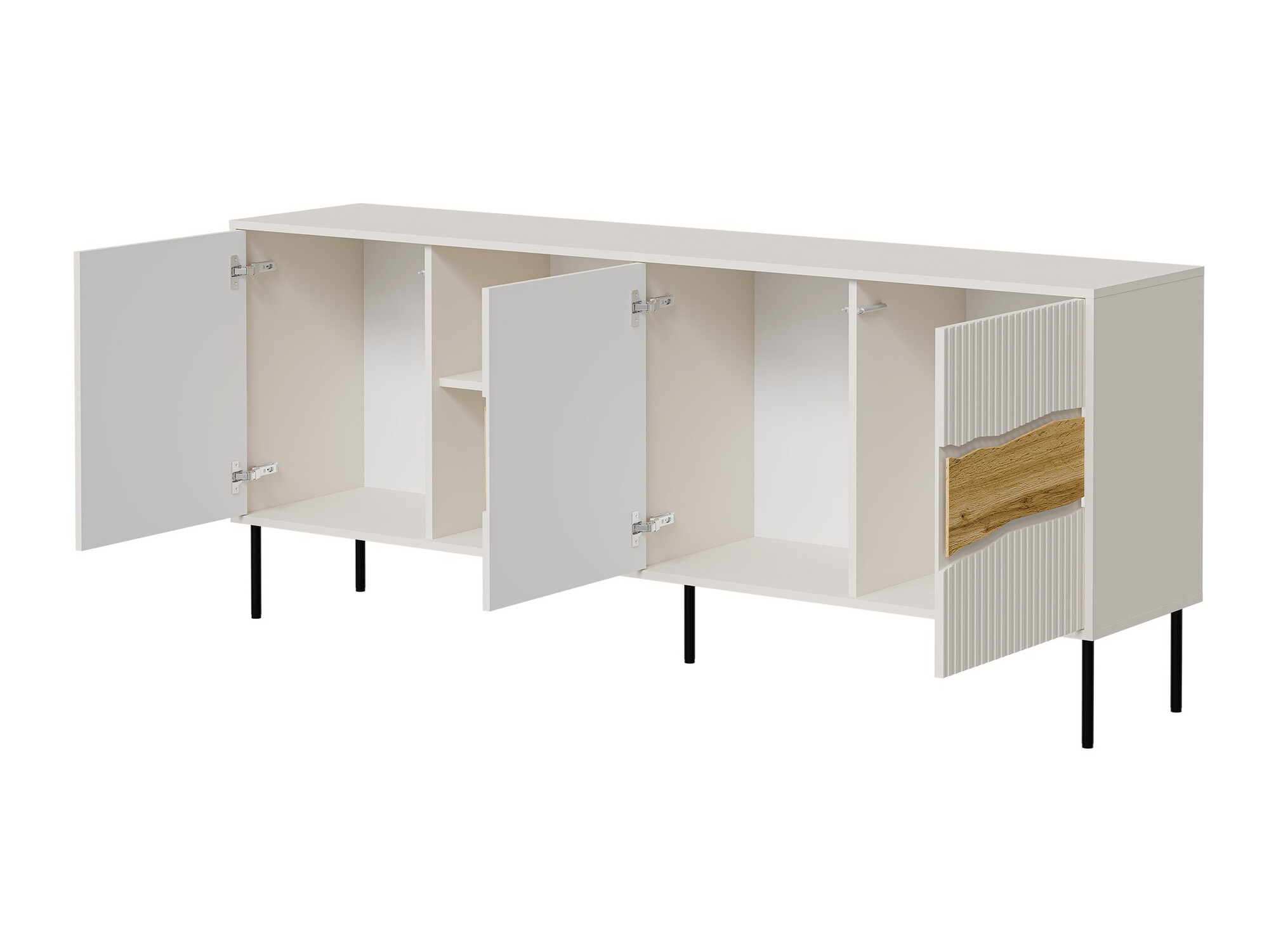 Set za dnevnu sobu Monevare 105 (Crno + Вотан храст)