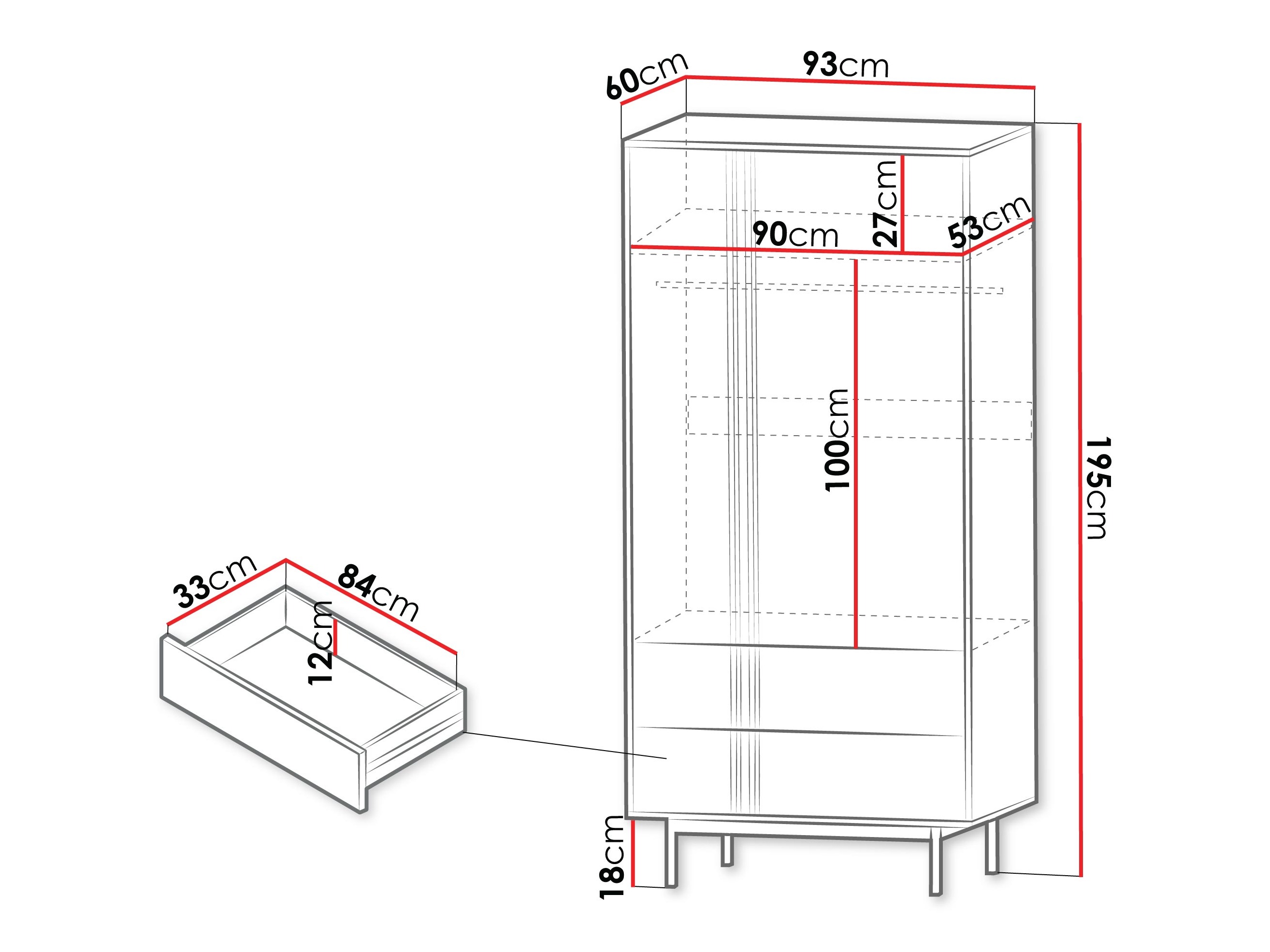 Ormar Levali 100 (Hrast)