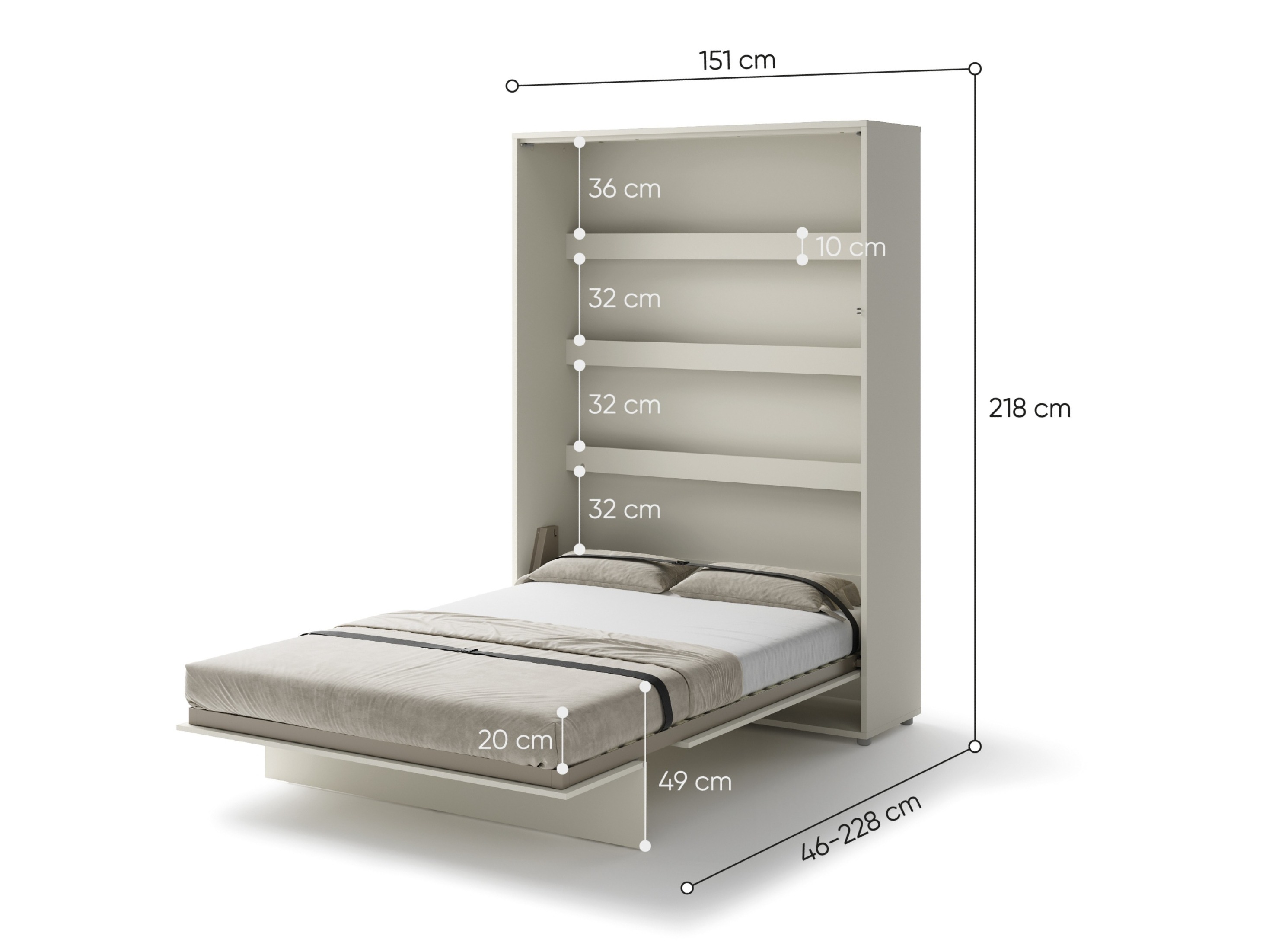 Zidni krevet Concept Pro Lenart Levfere 102 (Kašmir)