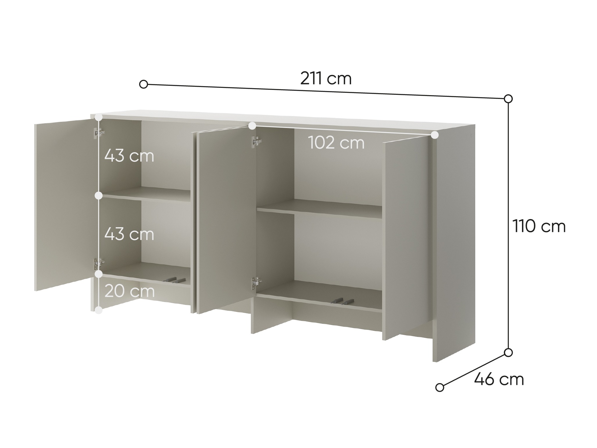 Ormarić Concept Pro Lenart Levfere 120 (Kašmir)