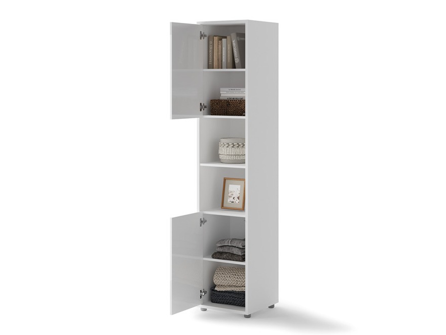 Polica Concept Pro Lenart Levfere 117 (Belo + Sjajno belo)