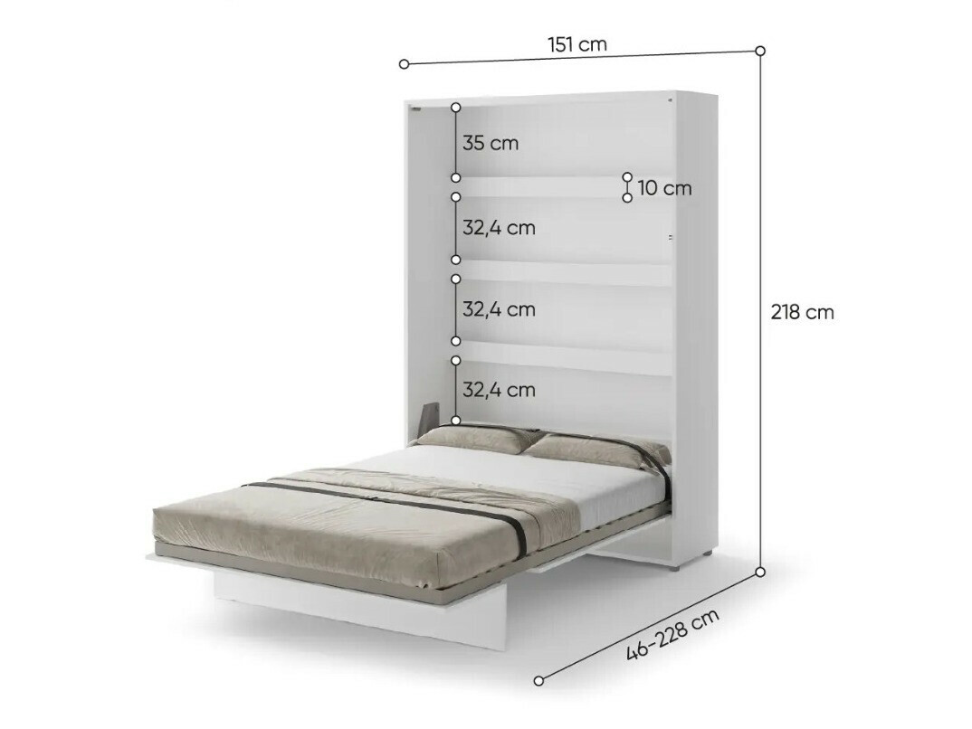 Set nameštaja Concept Pro Lenart Levfere 139 (Sjajno belo + Belo + Plava)