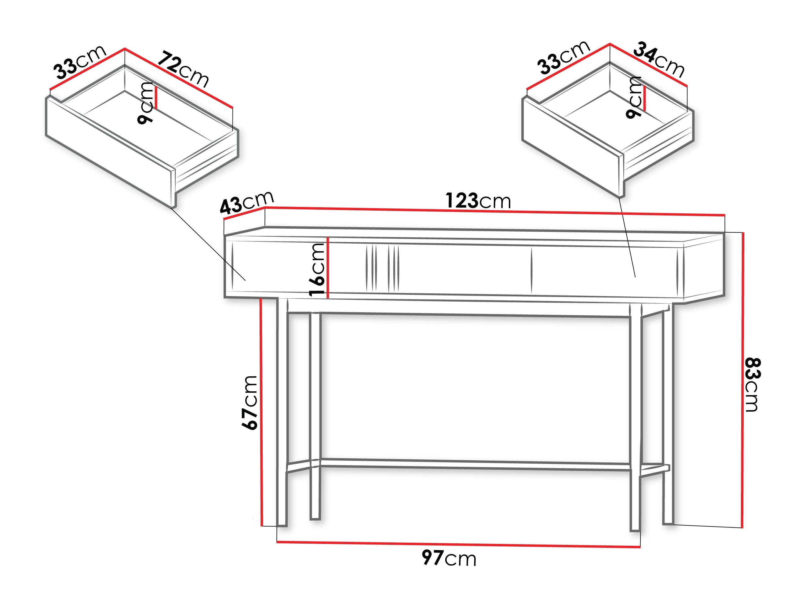 Konzolni stočić Levali 110 (Bež)