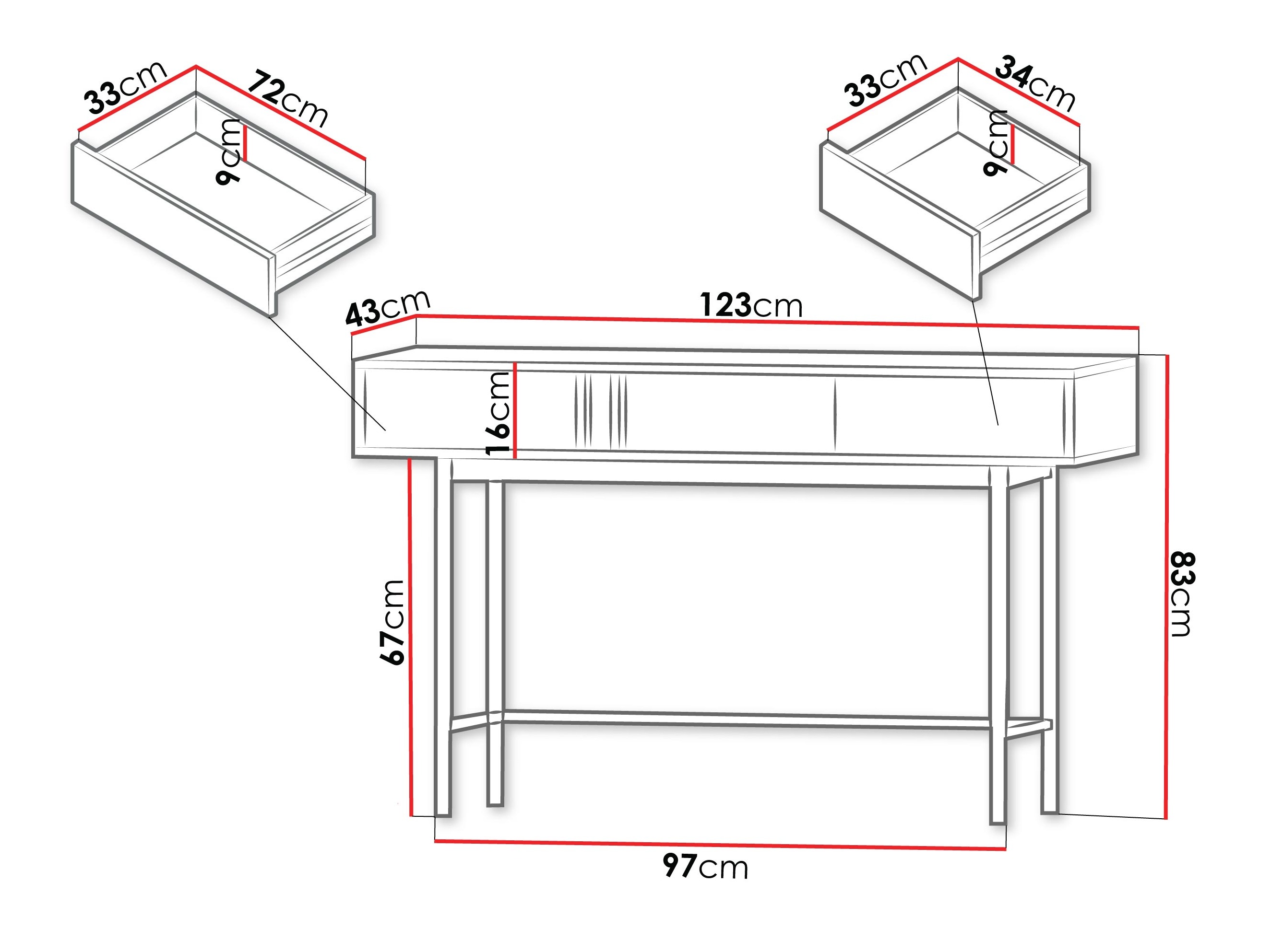 Konzolni stočić Levali 110 (Hrast)