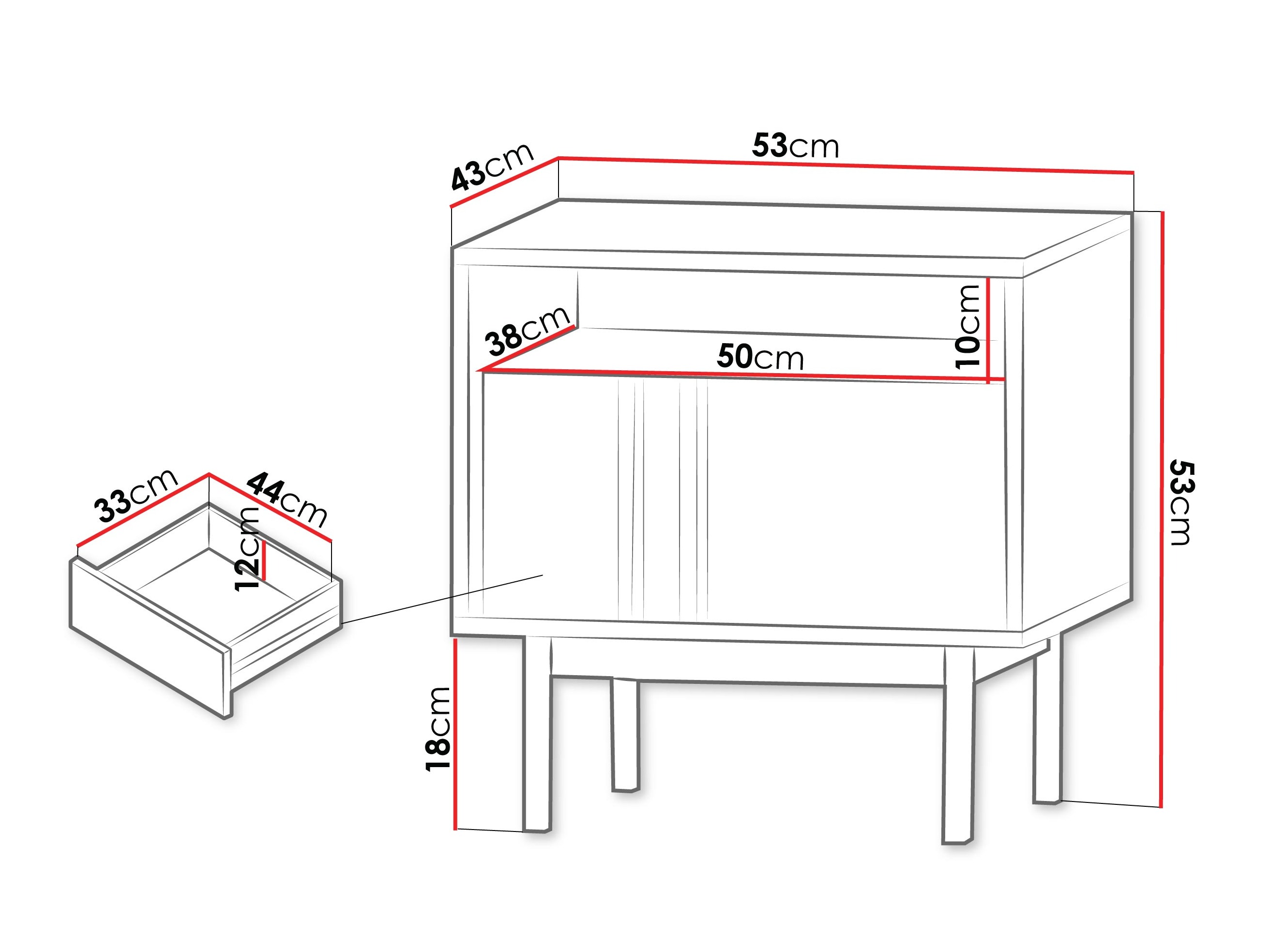 Noćni ormarić Levali 112 (Bež)