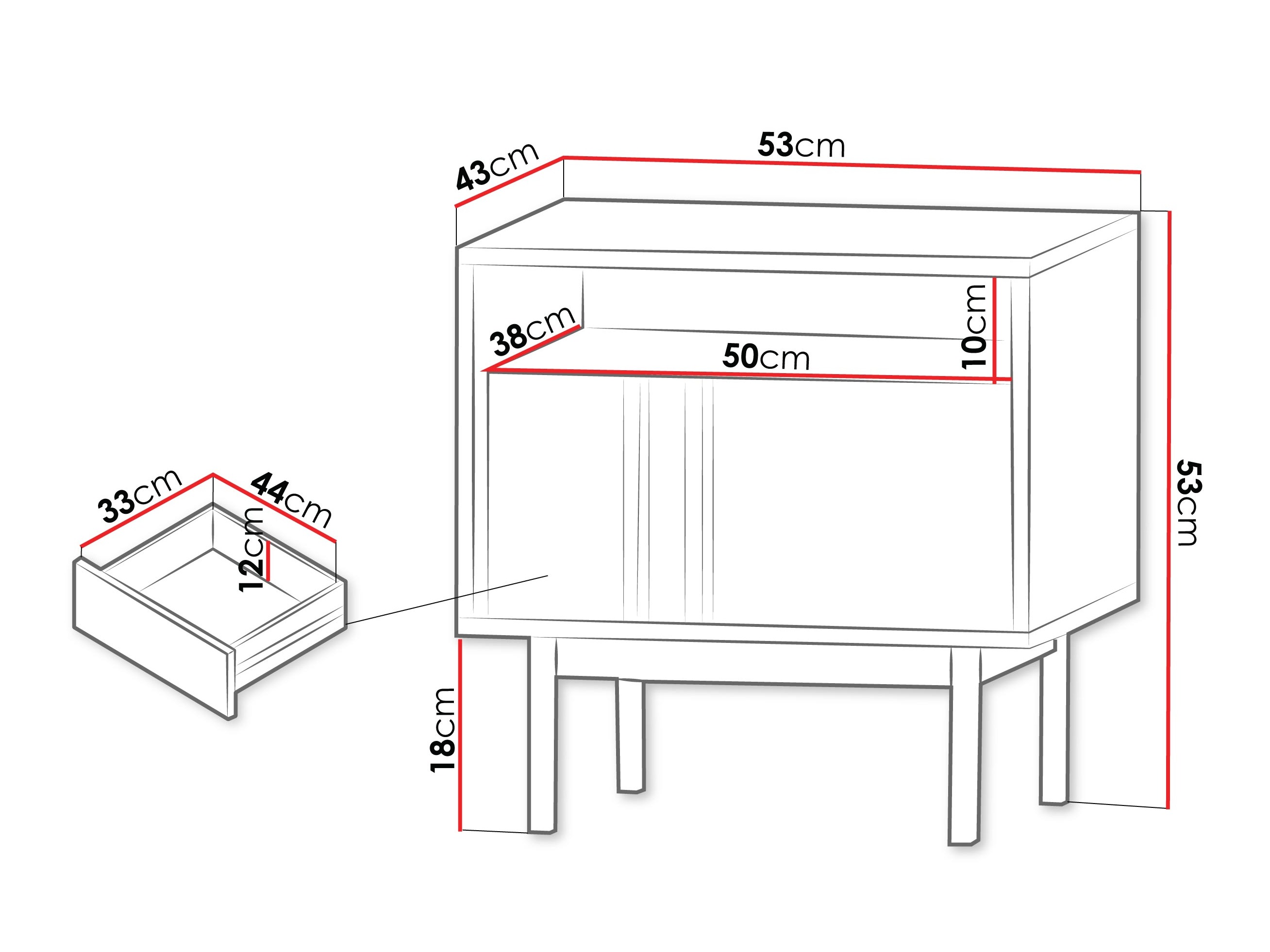 Noćni ormarić Levali 112 (Hrast)