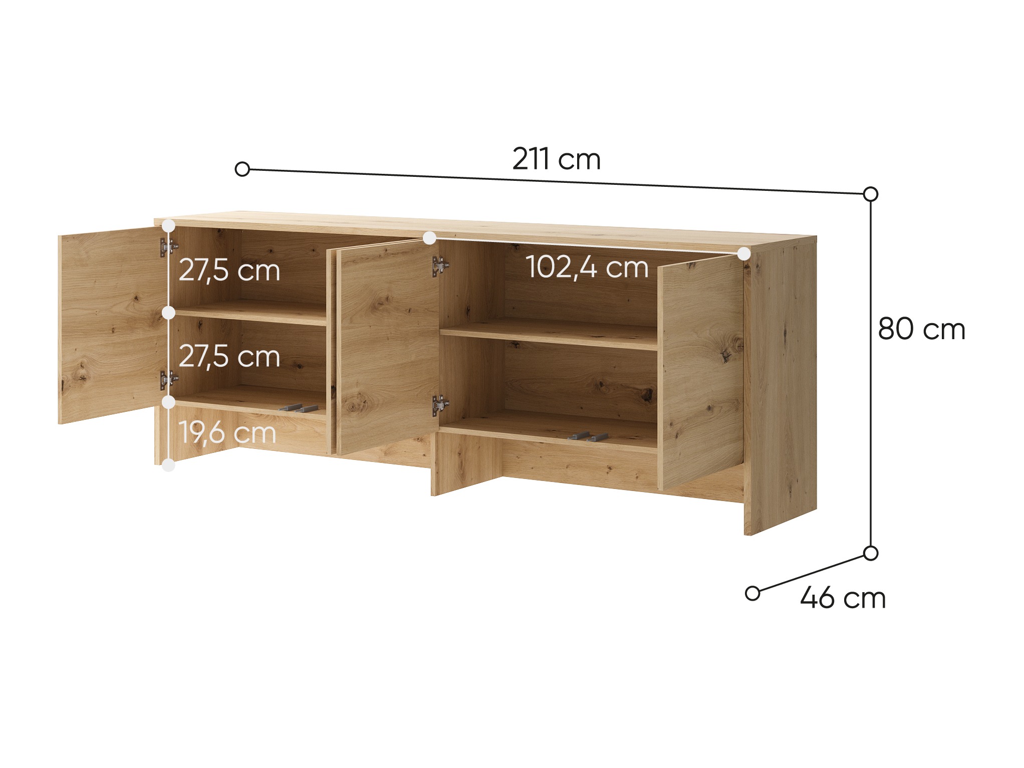 Ormarić Concept Pro Lenart Levfere 119 (Zanatski hrast)