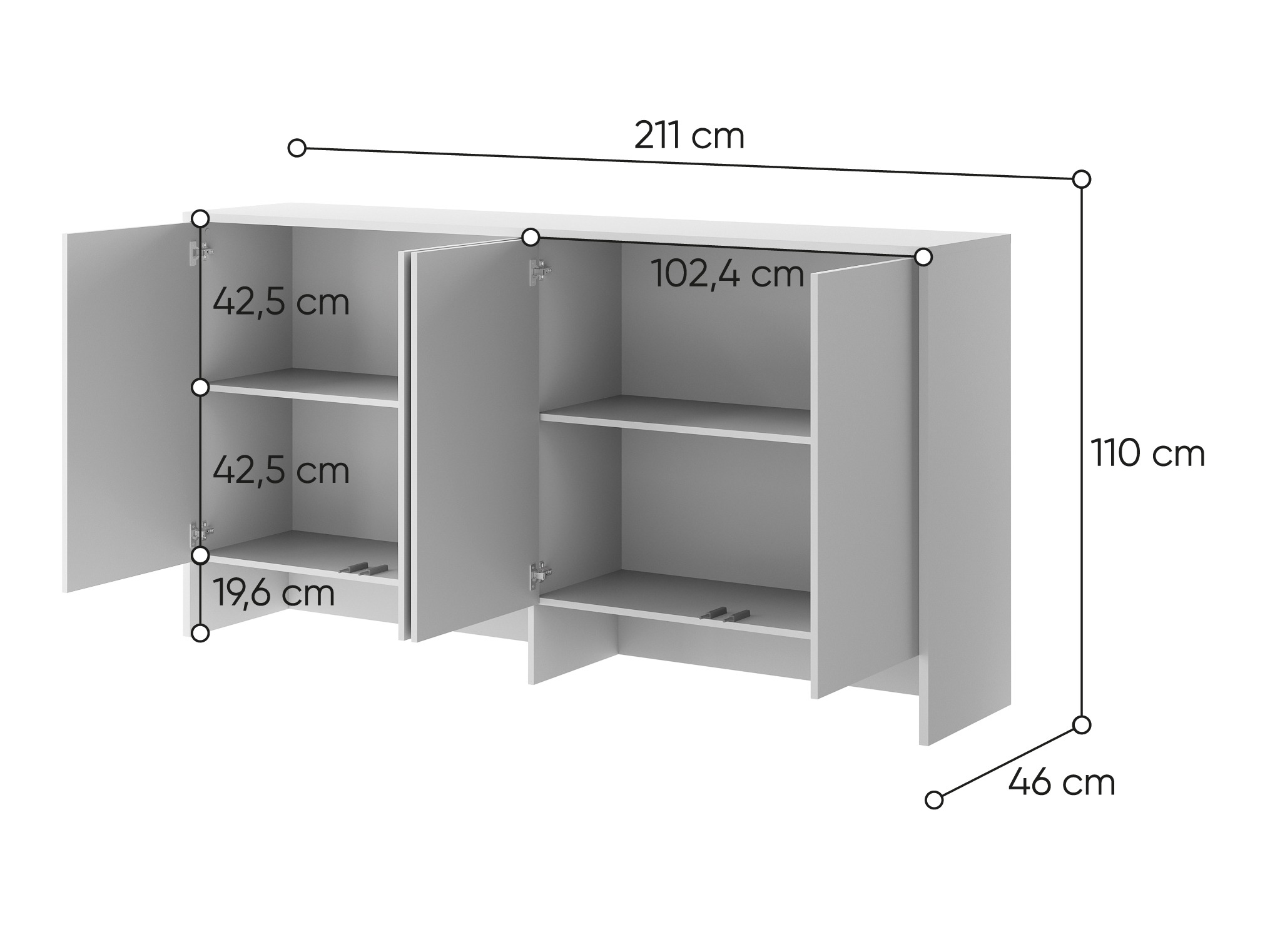 Ormarić Concept Pro Lenart Levfere 120 (Belo)