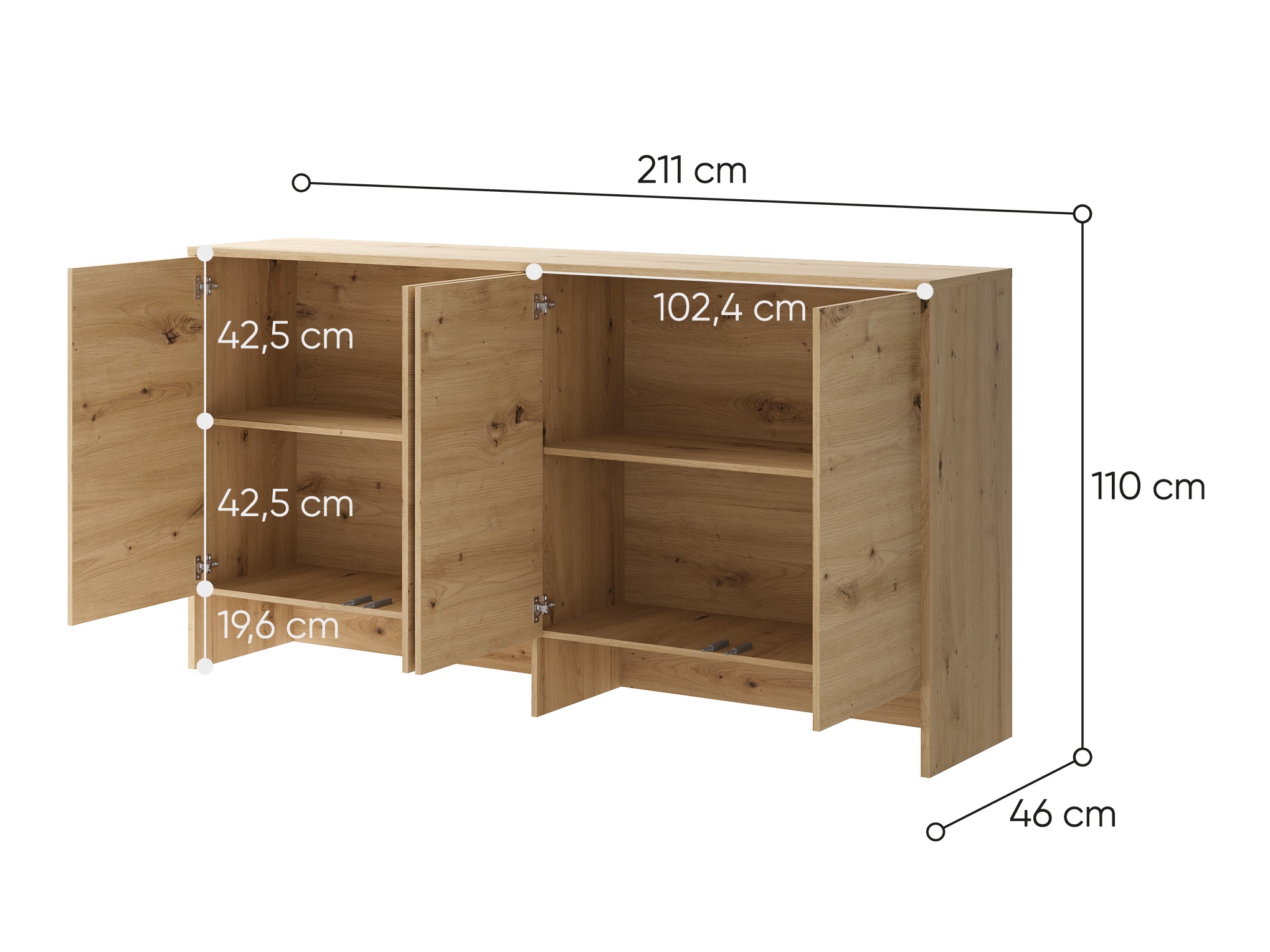 Ormarić Concept Pro Lenart Levfere 120 (Zanatski hrast)