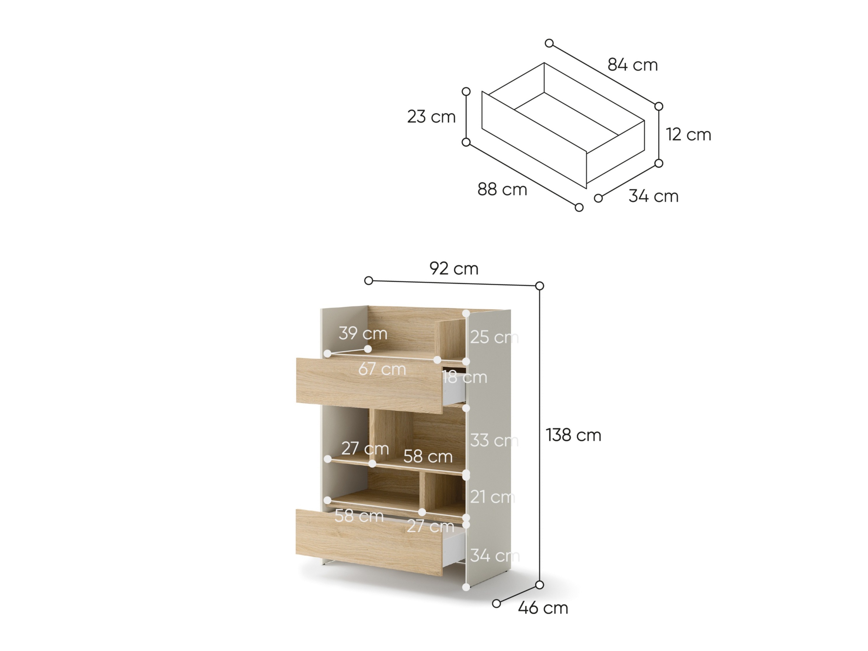 Polica Concept Pro Lenart Levfere 150 (Kašmir + Hrast)