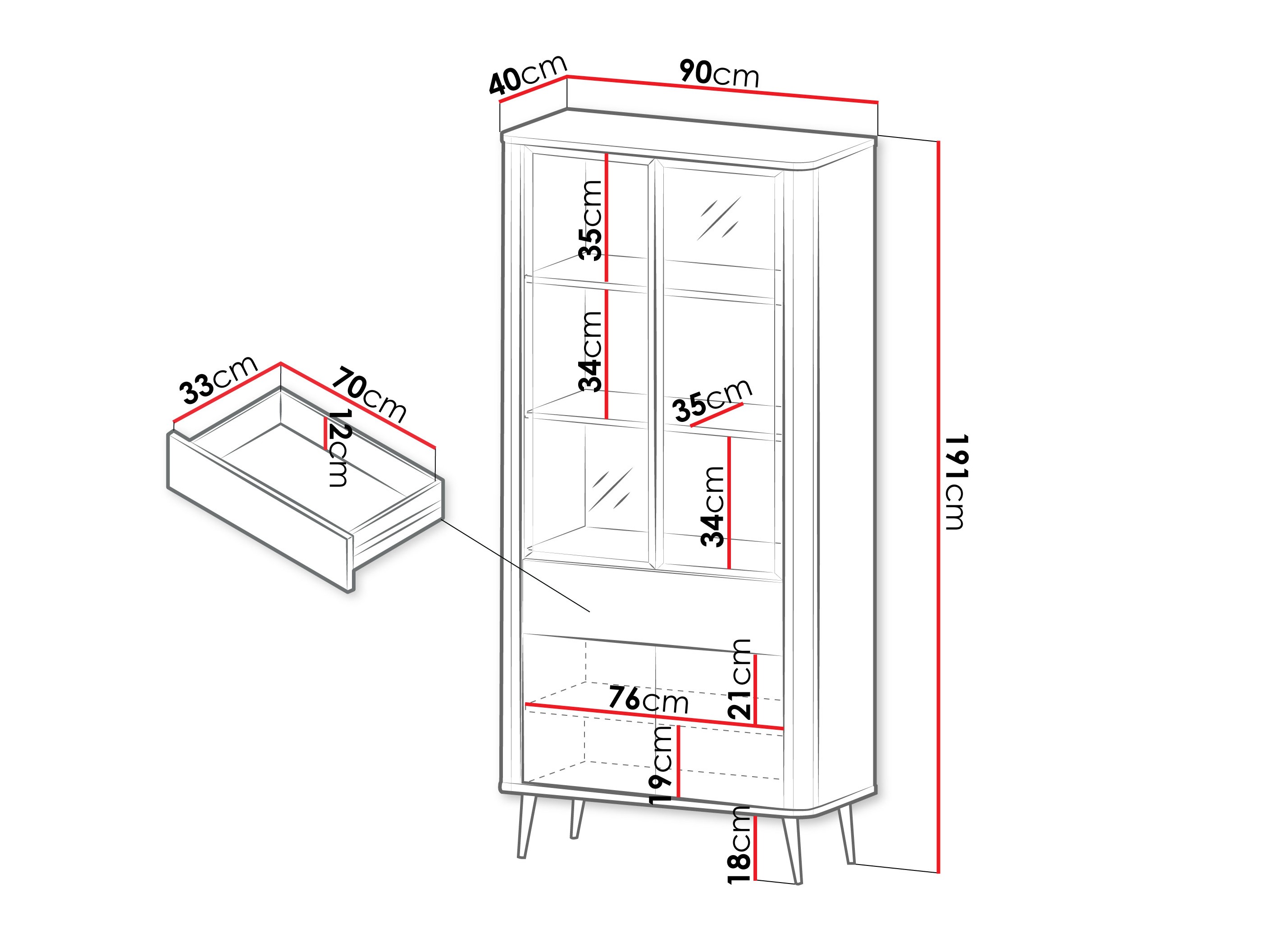 Polica Lufela 101 (Kašmir + Orah)
