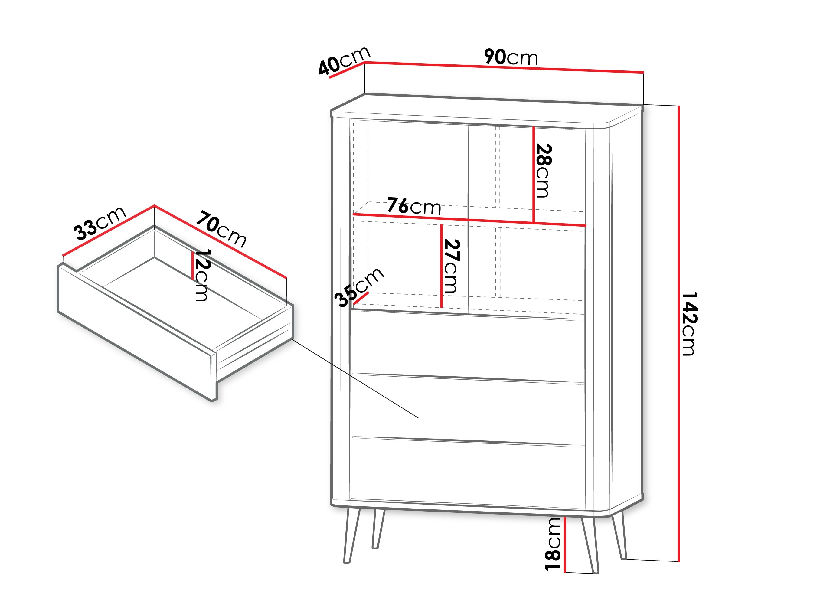 Polica Lufela 104 (Kašmir + Orah)
