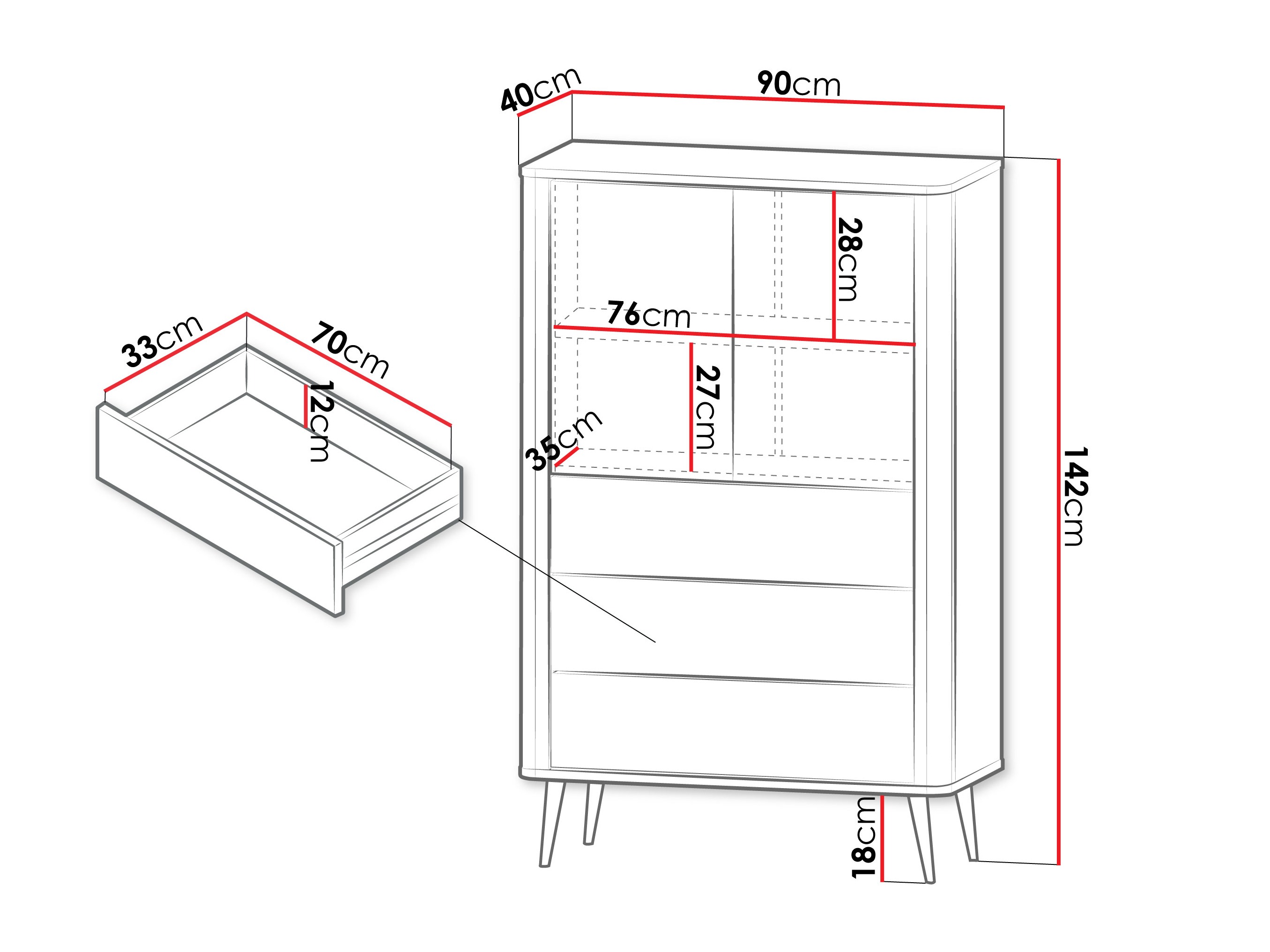 Polica Lufela 104 (Kašmir + Sivi mermer)
