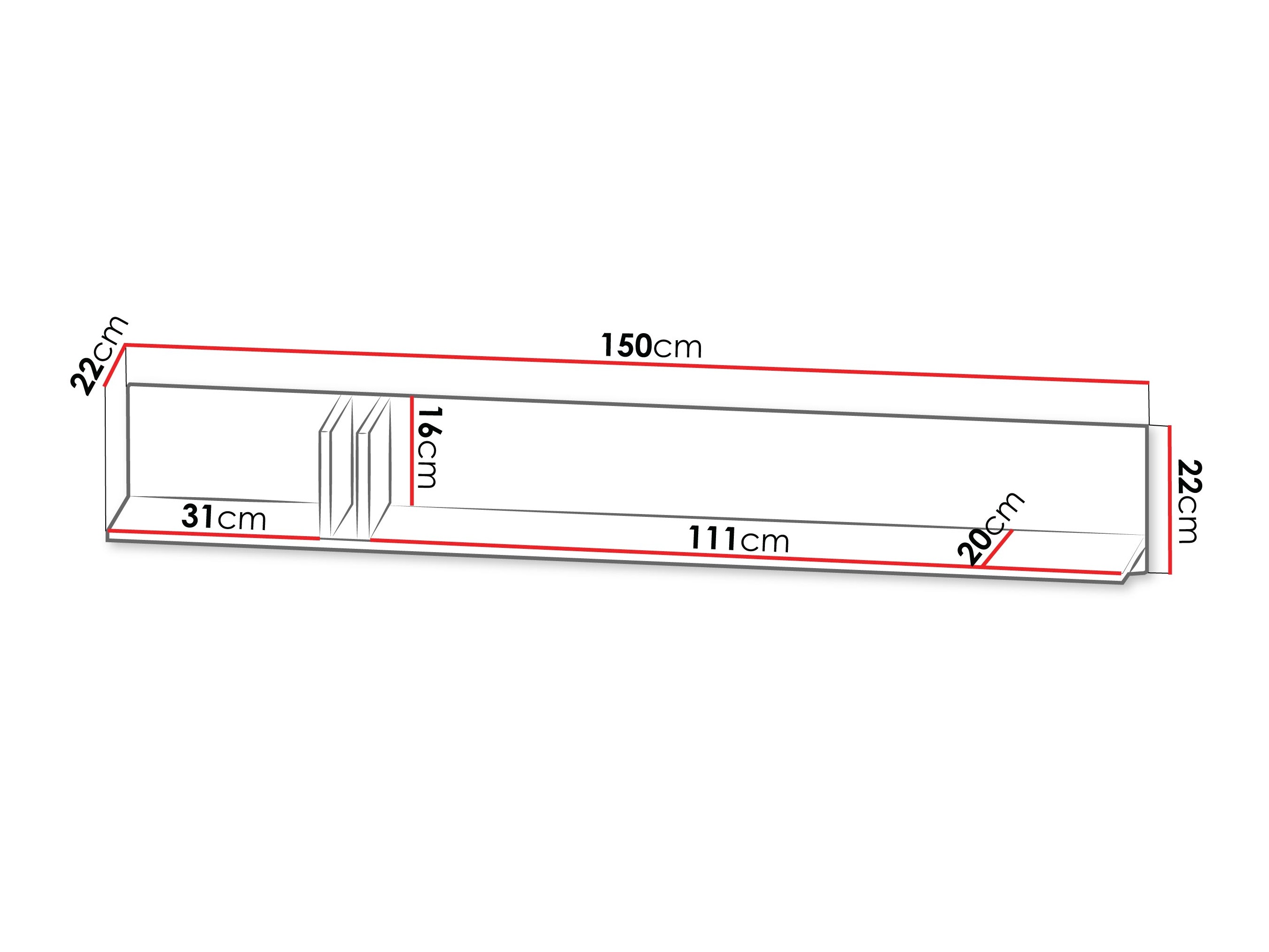 Zidna polica Levali 113 (Bež)
