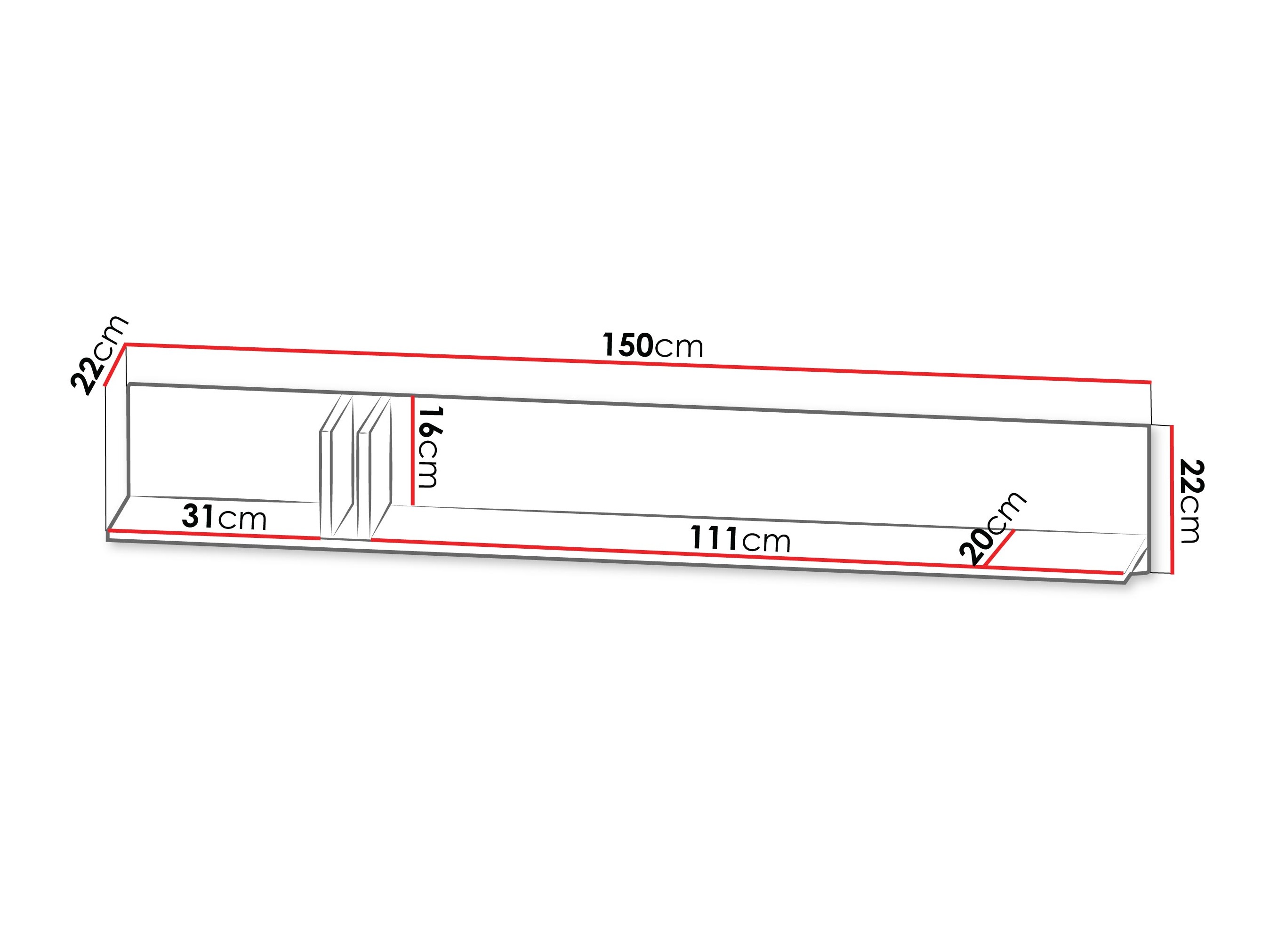 Zidna polica Levali 113 (Прашњаво зелена)