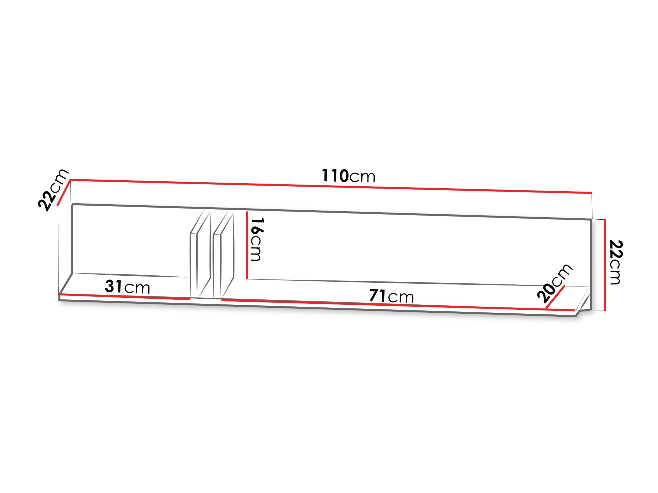 Zidna polica Levali 114 (Bež)