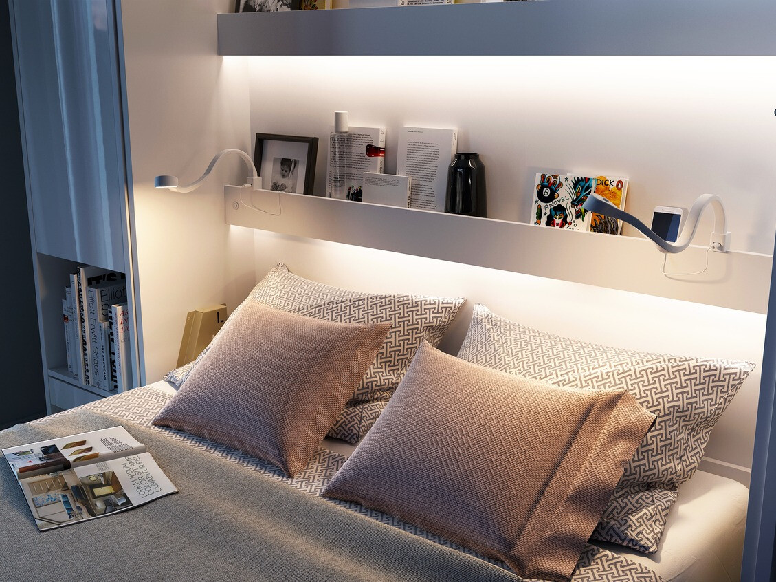 Zidni krevet Concept Pro Lenart Levfere 102 (Belo)