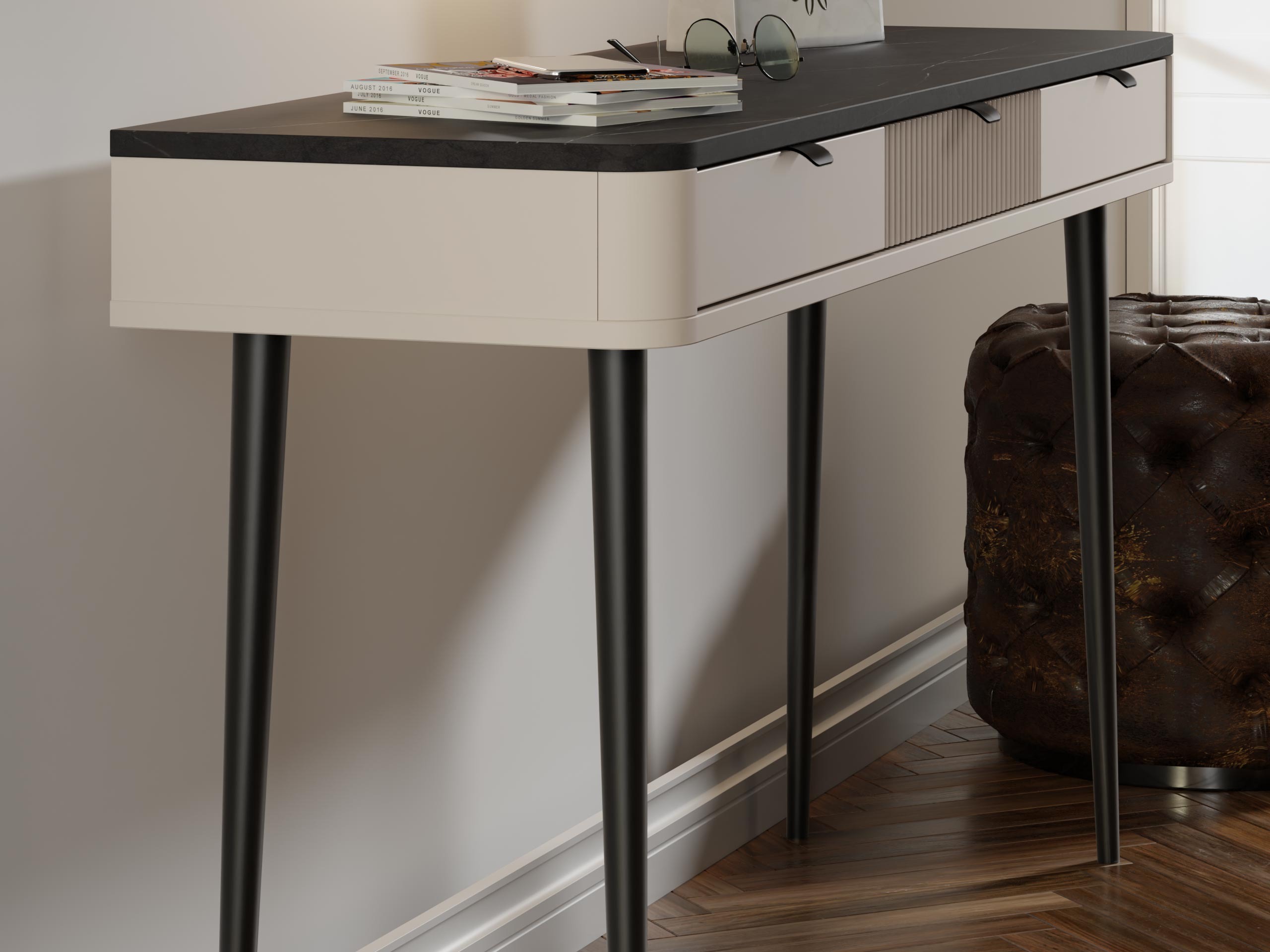 Kancelarijski sto Lufela 114 (Kašmir + Sivi mermer)