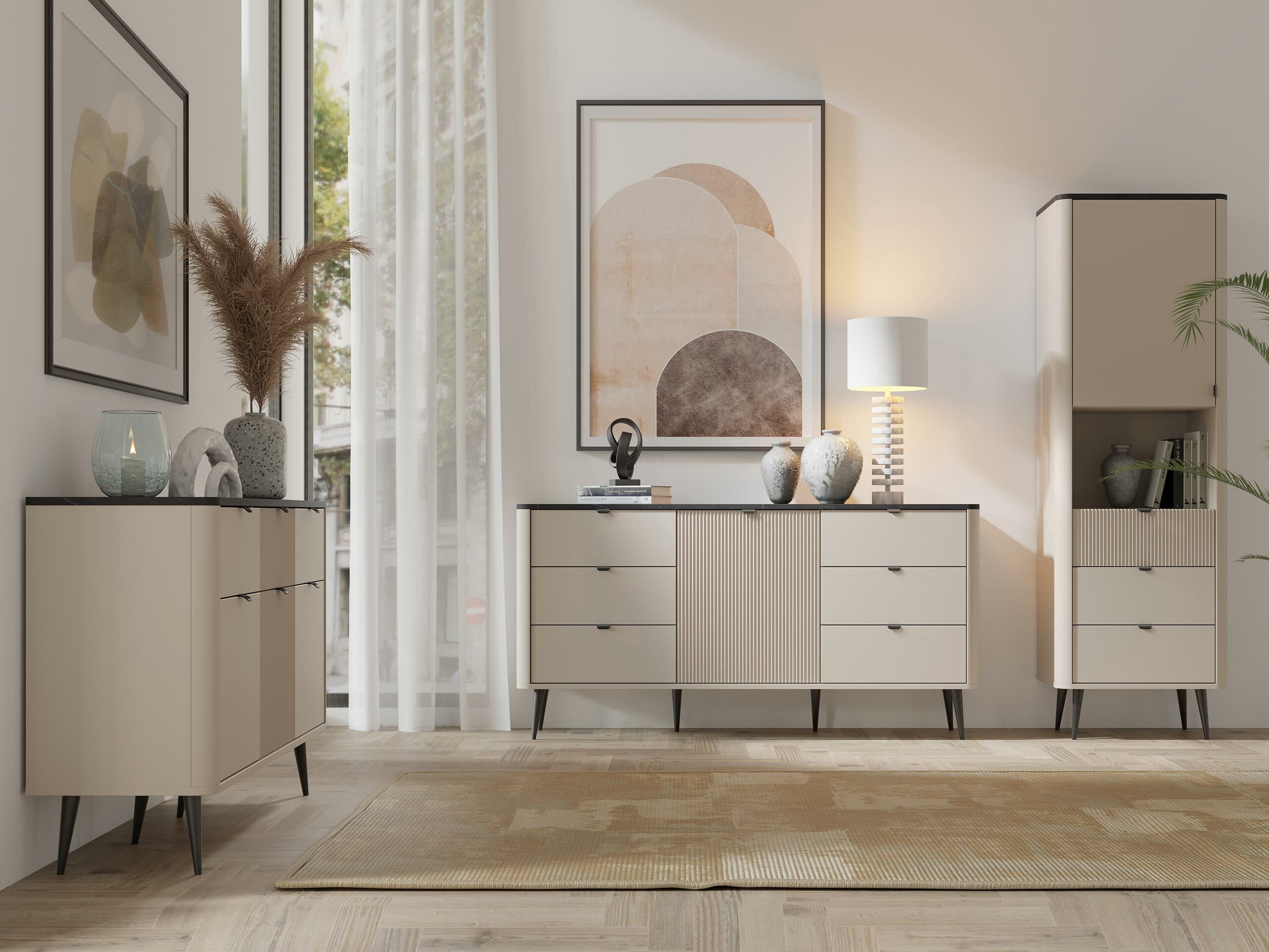 Komoda Lufela 109 (Kašmir + Sivi mermer)