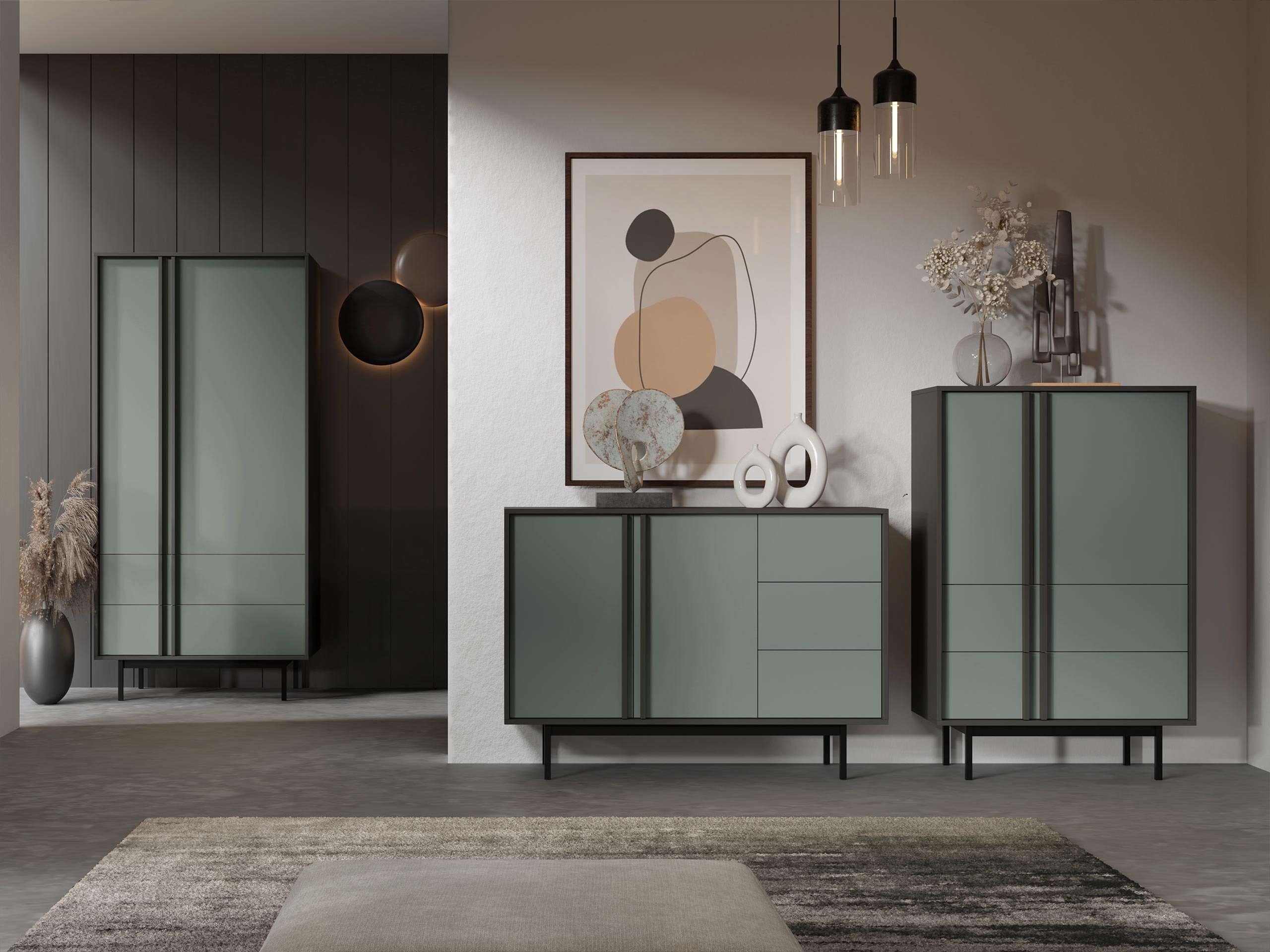 Set za dnevnu sobu Levali 116 (Прашњаво зелена)