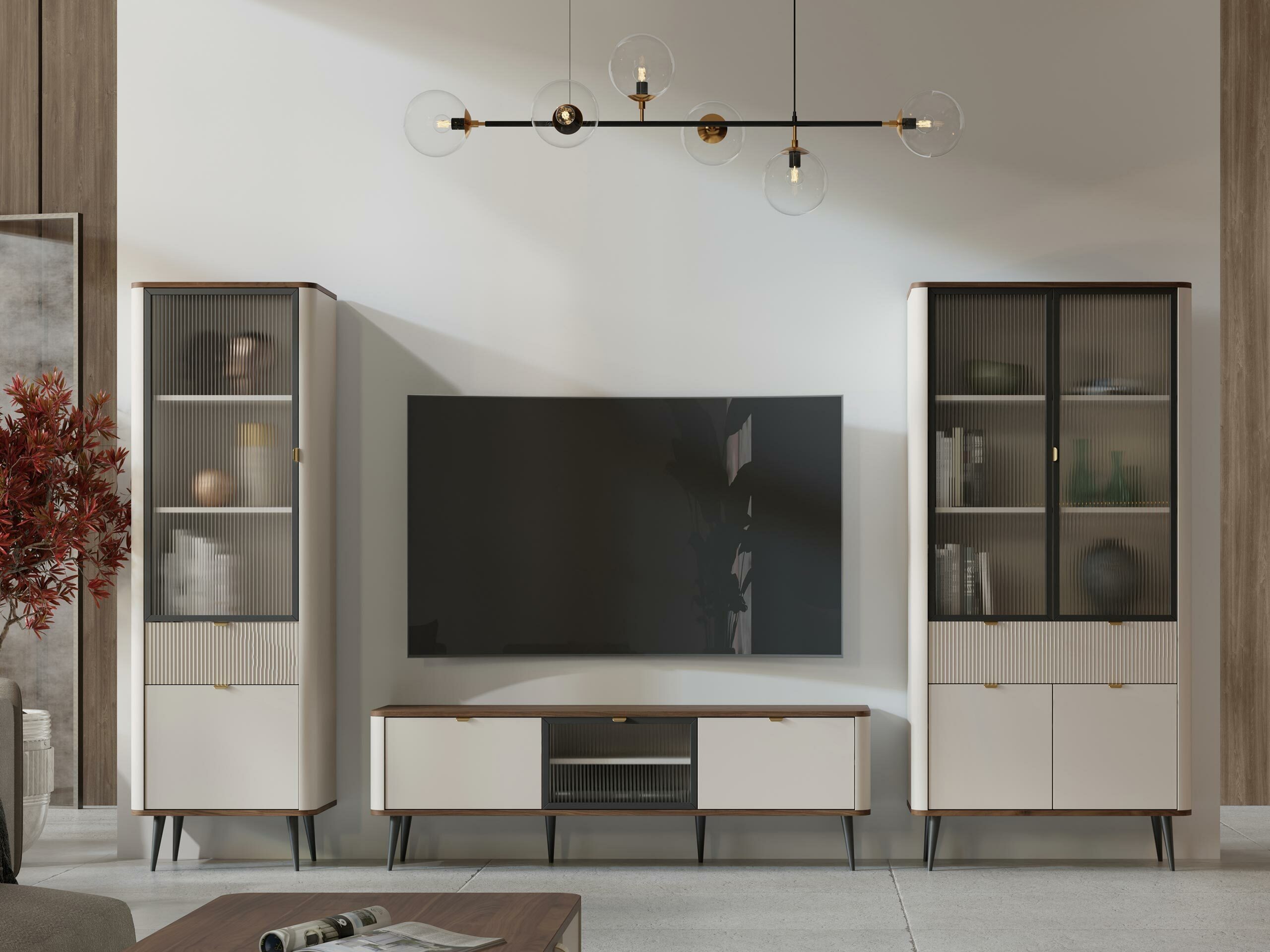 TV komoda Lufela 111 (Kašmir + Orah)