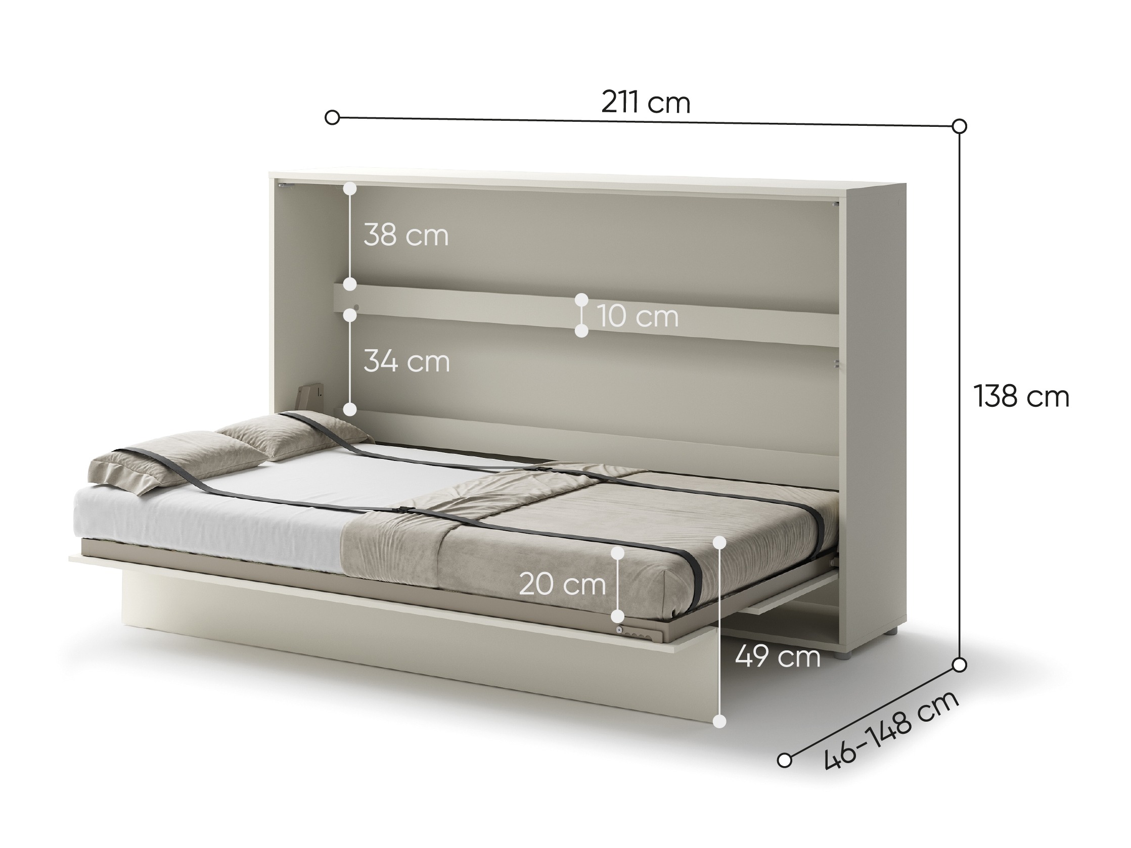 Zidni krevet Concept Pro Lenart Levfere 115 (Kašmir)