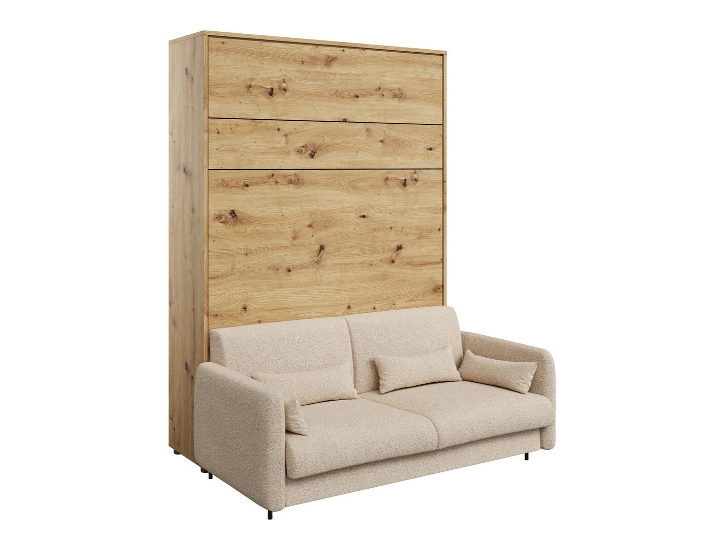 Zidni krevet Concept Pro Lenart Levfere 138 (Artisan hrast + Bež)