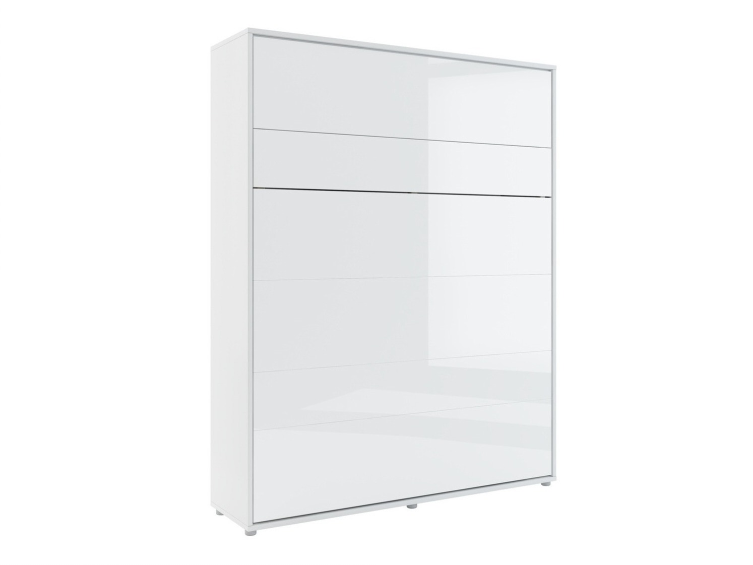 Zidni krevet Concept Pro Lenart Levfere 138 (Sjajno belo + Sivo)