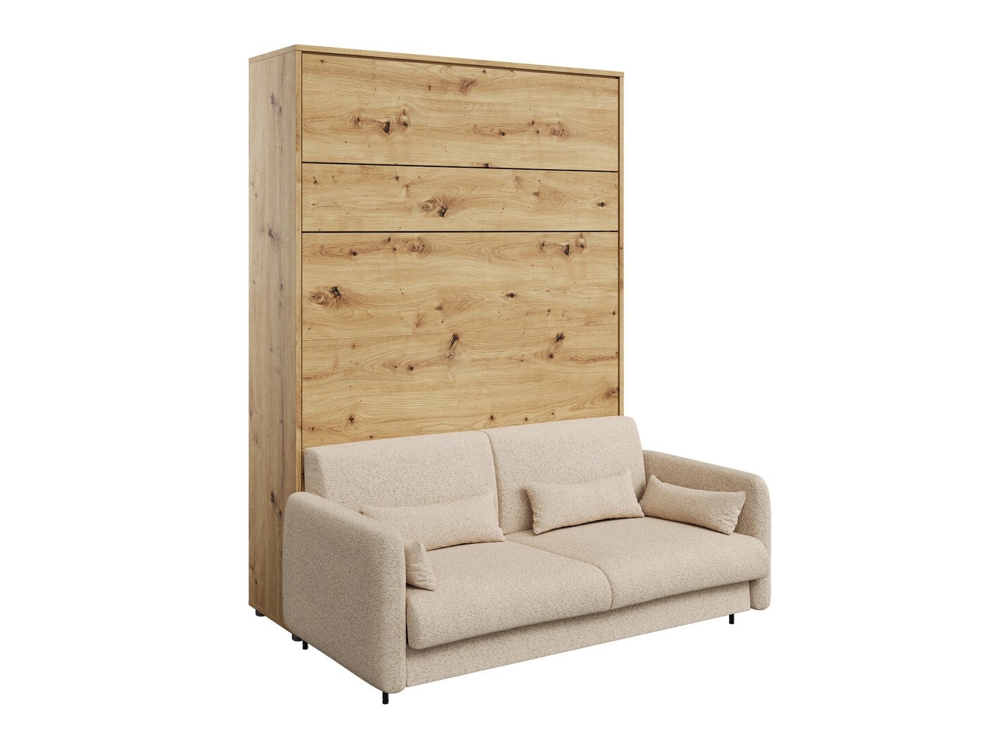 Zidni krevet Concept Pro Lenart VII (Artisan hrast + Bež)