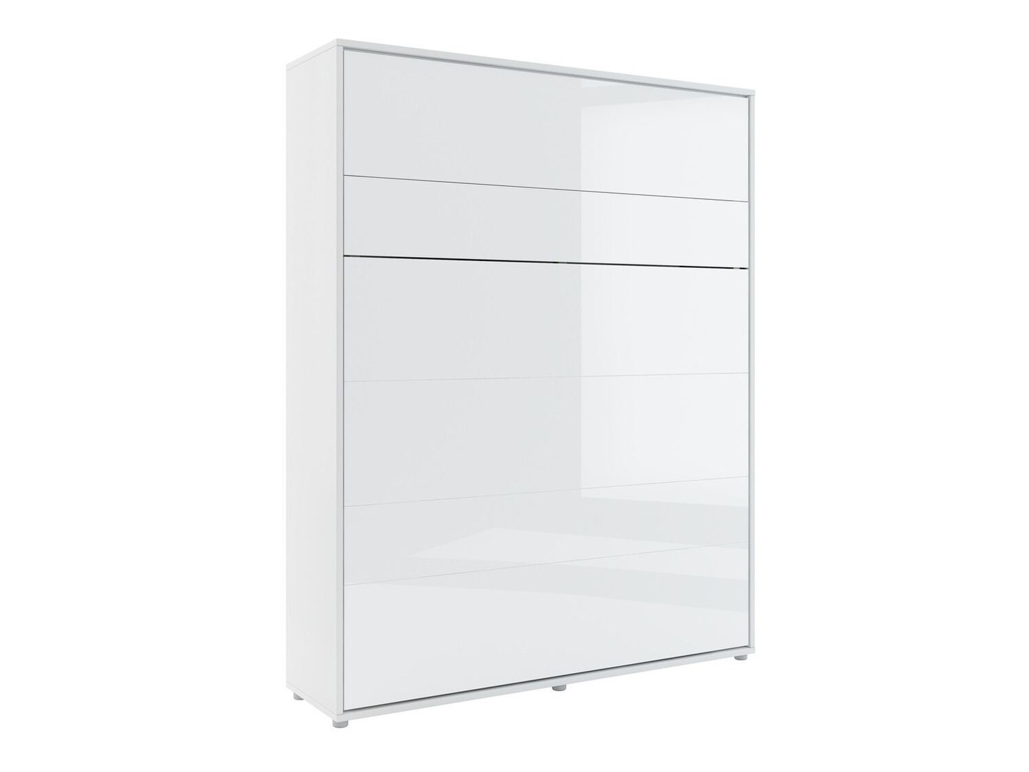 Zidni krevet Concept Pro Lenart VII (Sjajno belo + Sivo)