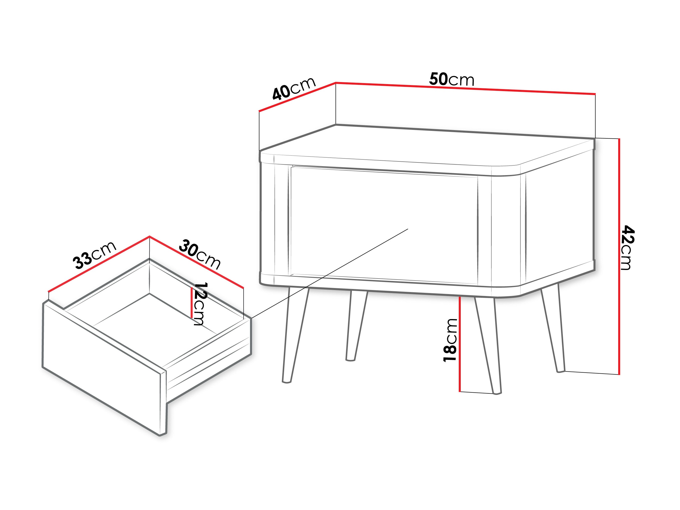 Noćni ormarić Lufela 116 (Kašmir + Orah)