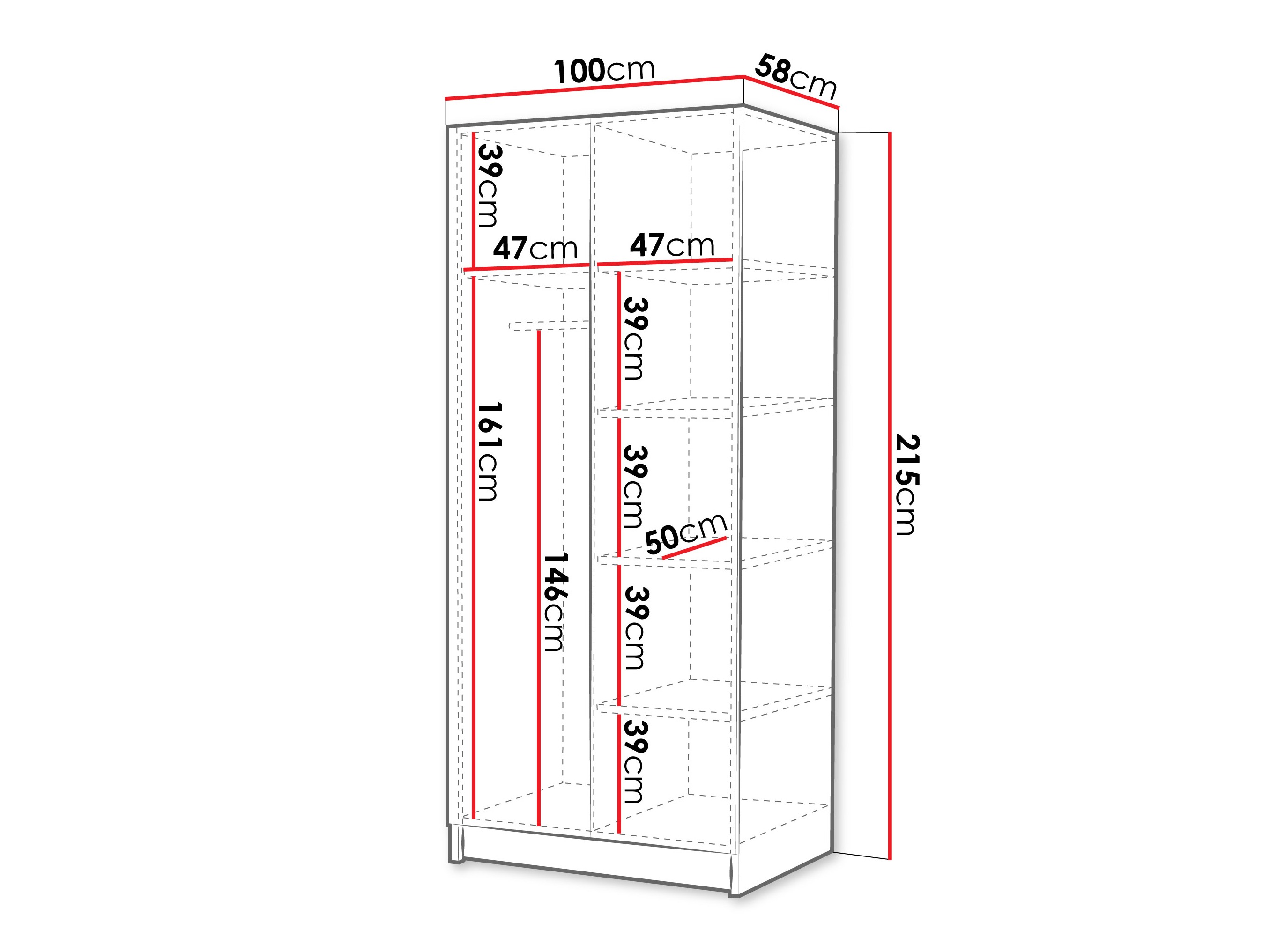 Ormar Closico 195 (Belo + Sjajno belo + Zlatan)