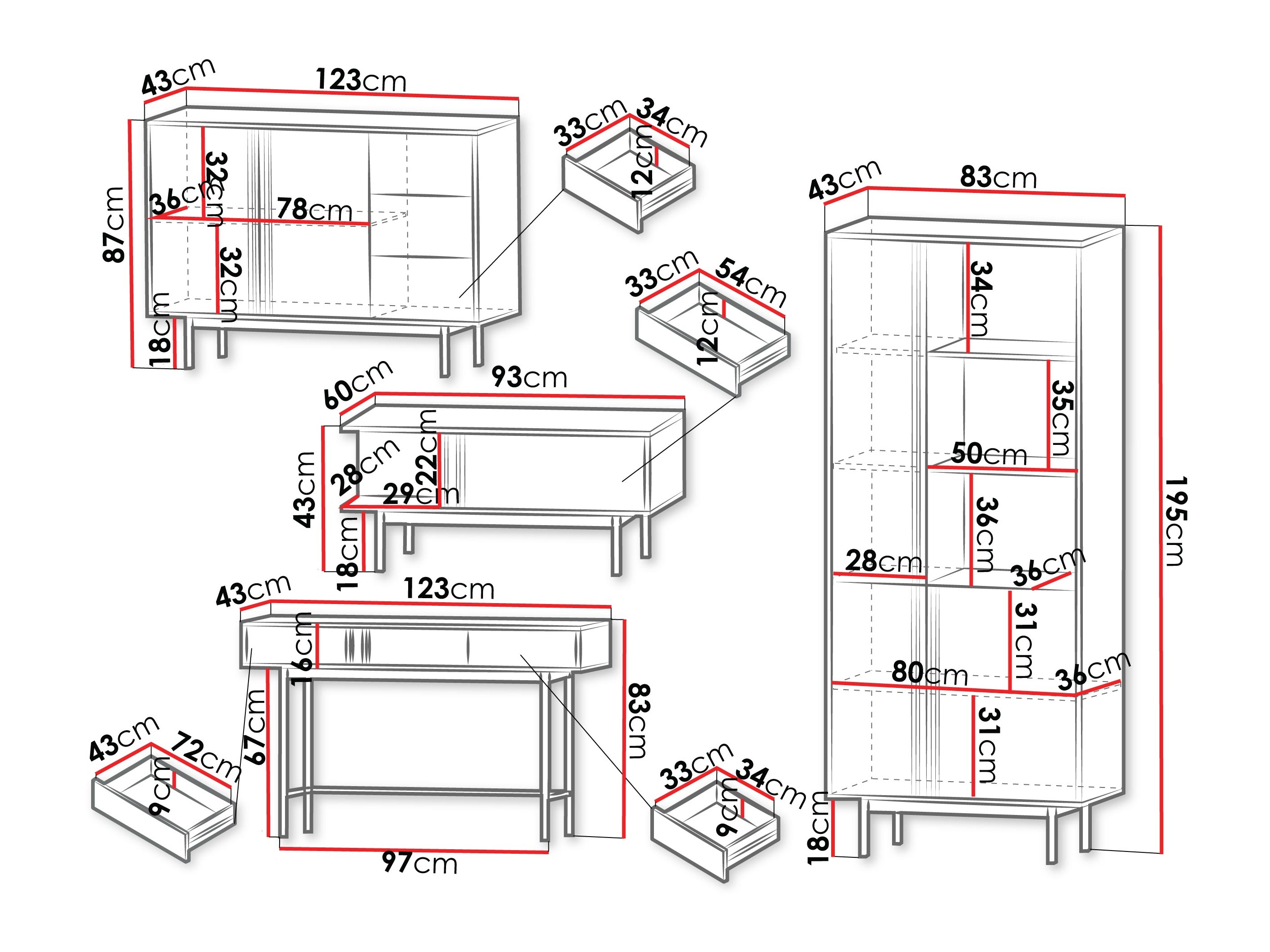 Set za dnevnu sobu Levali 117 (Hrast)