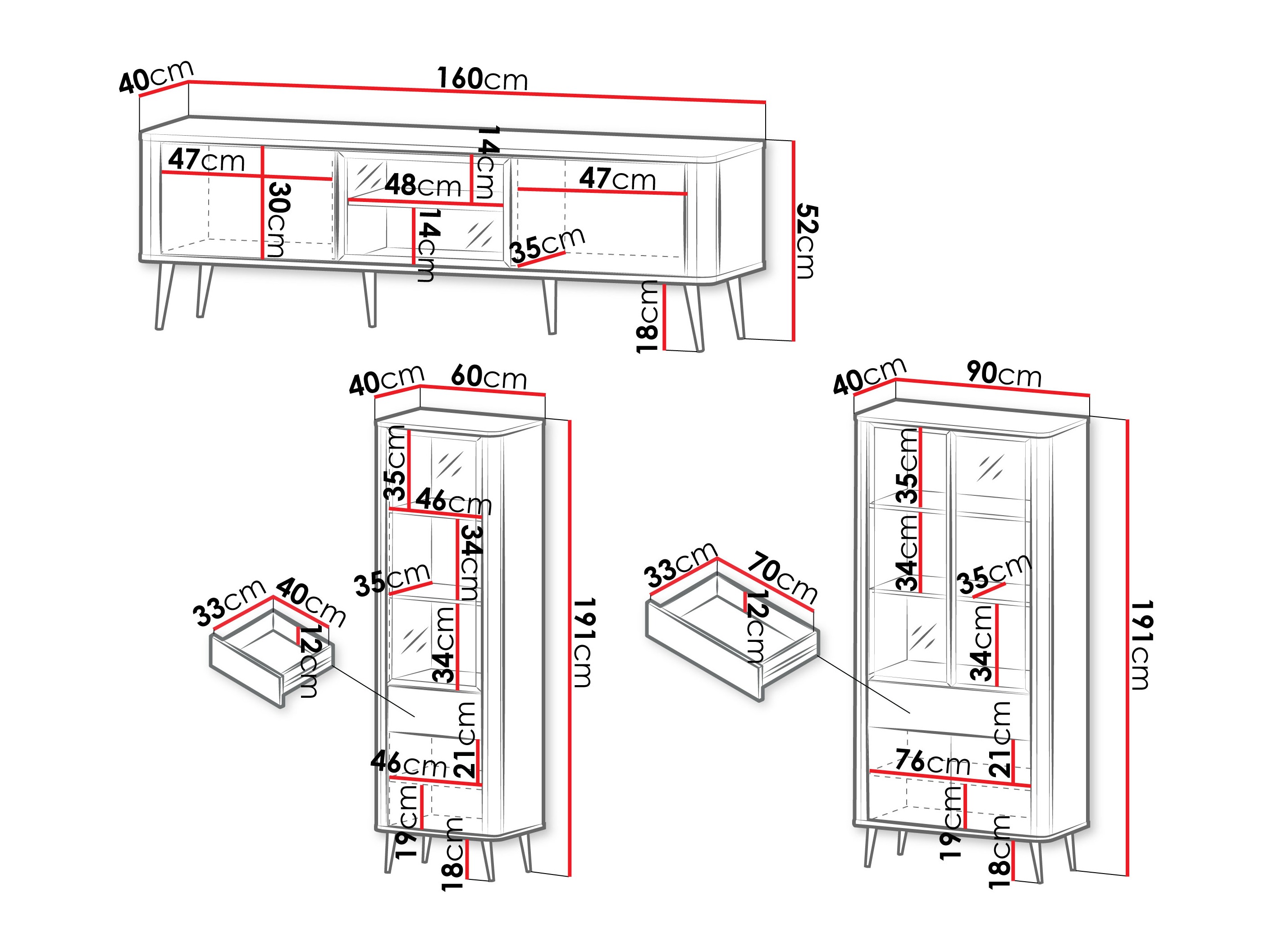 Set za dnevnu sobu Lufela 121 (Kašmir + Orah)