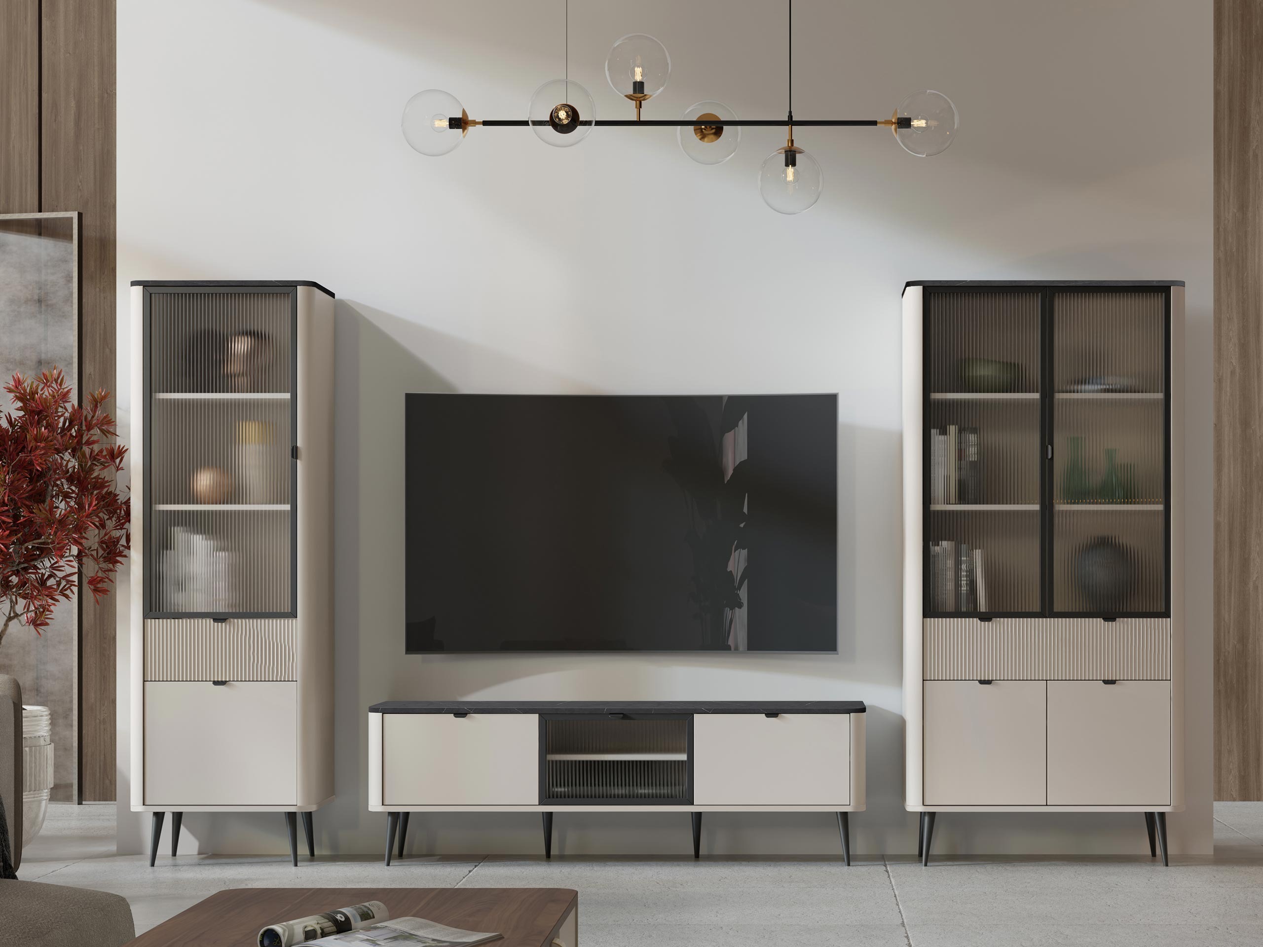 Set za dnevnu sobu Lufela 121 (Kašmir + Sivi mermer)