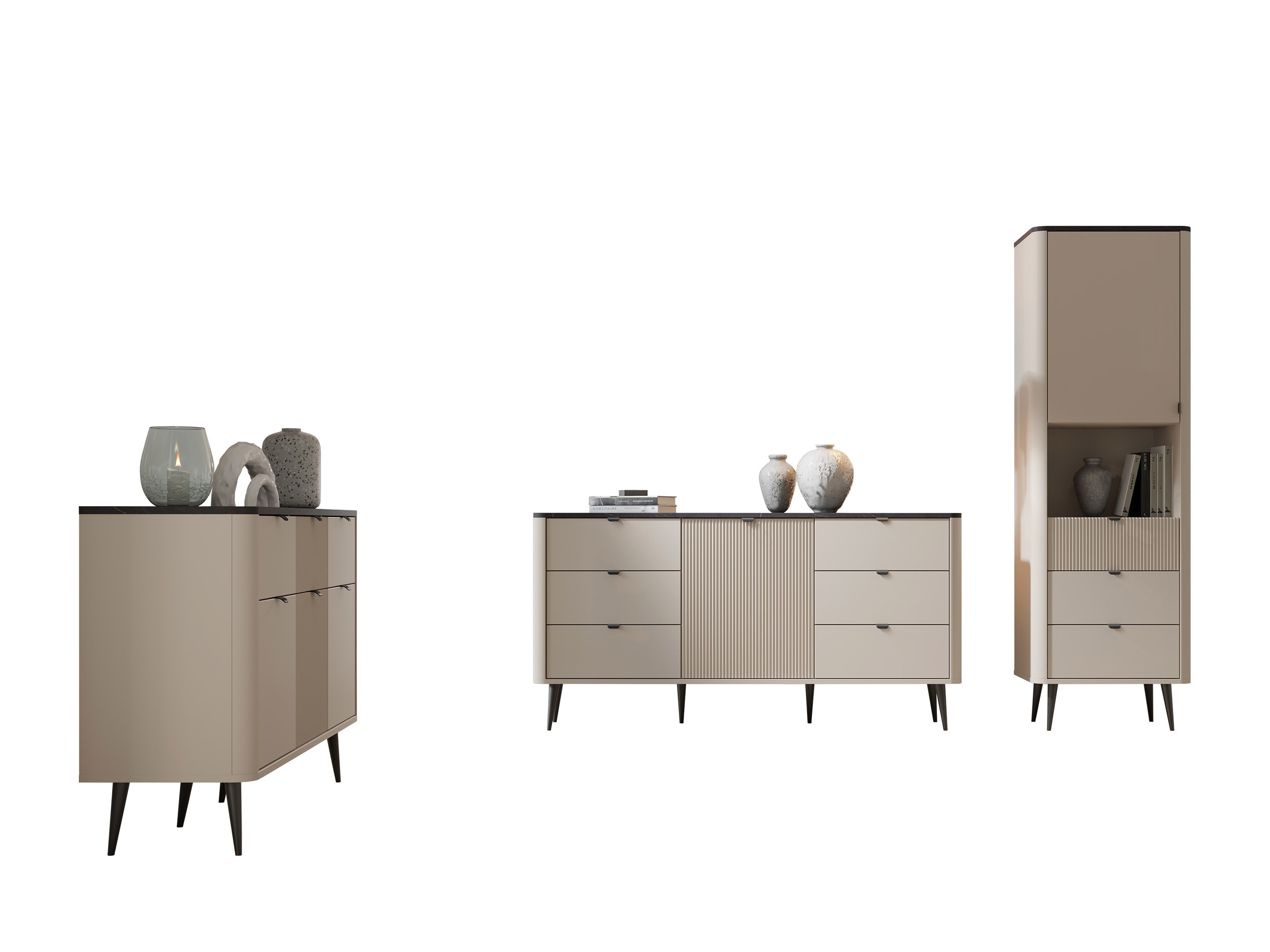 Set za dnevnu sobu Lufela 122 (Kašmir + Sivi mermer)