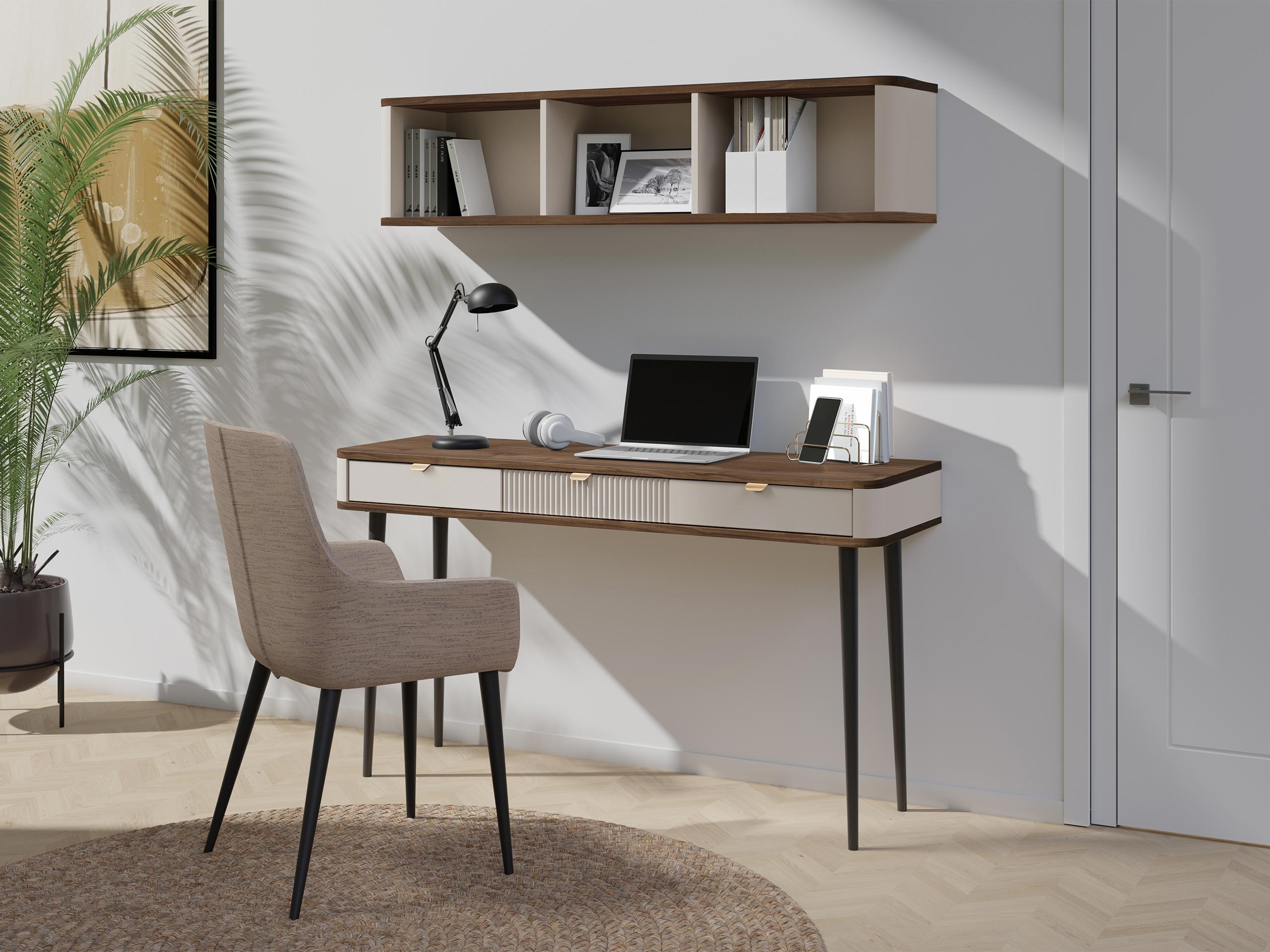 Set za kućnu kancelariju Lufela 123 (Kašmir + Orah)