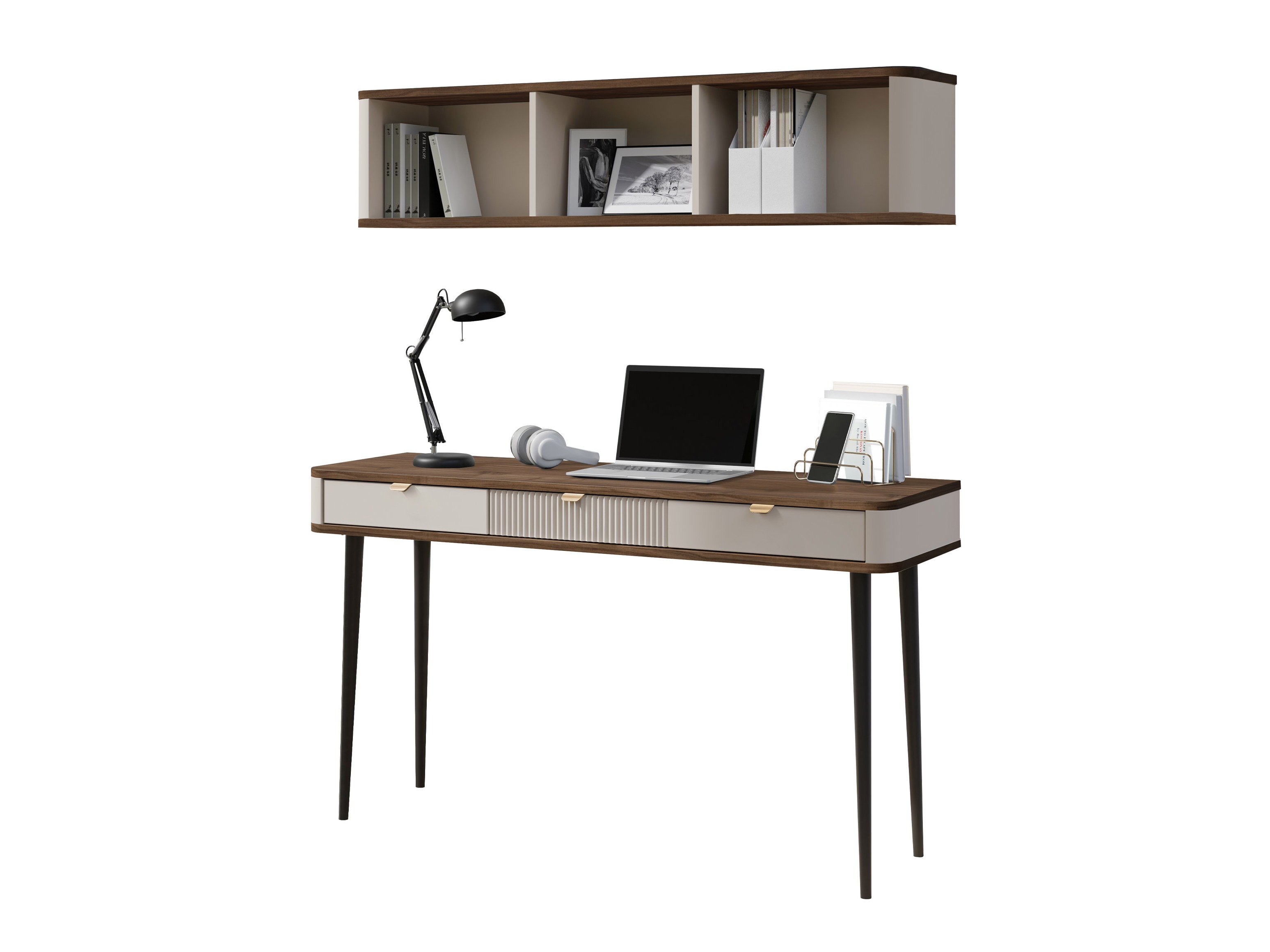 Set za kućnu kancelariju Lufela 123 (Kašmir + Orah)