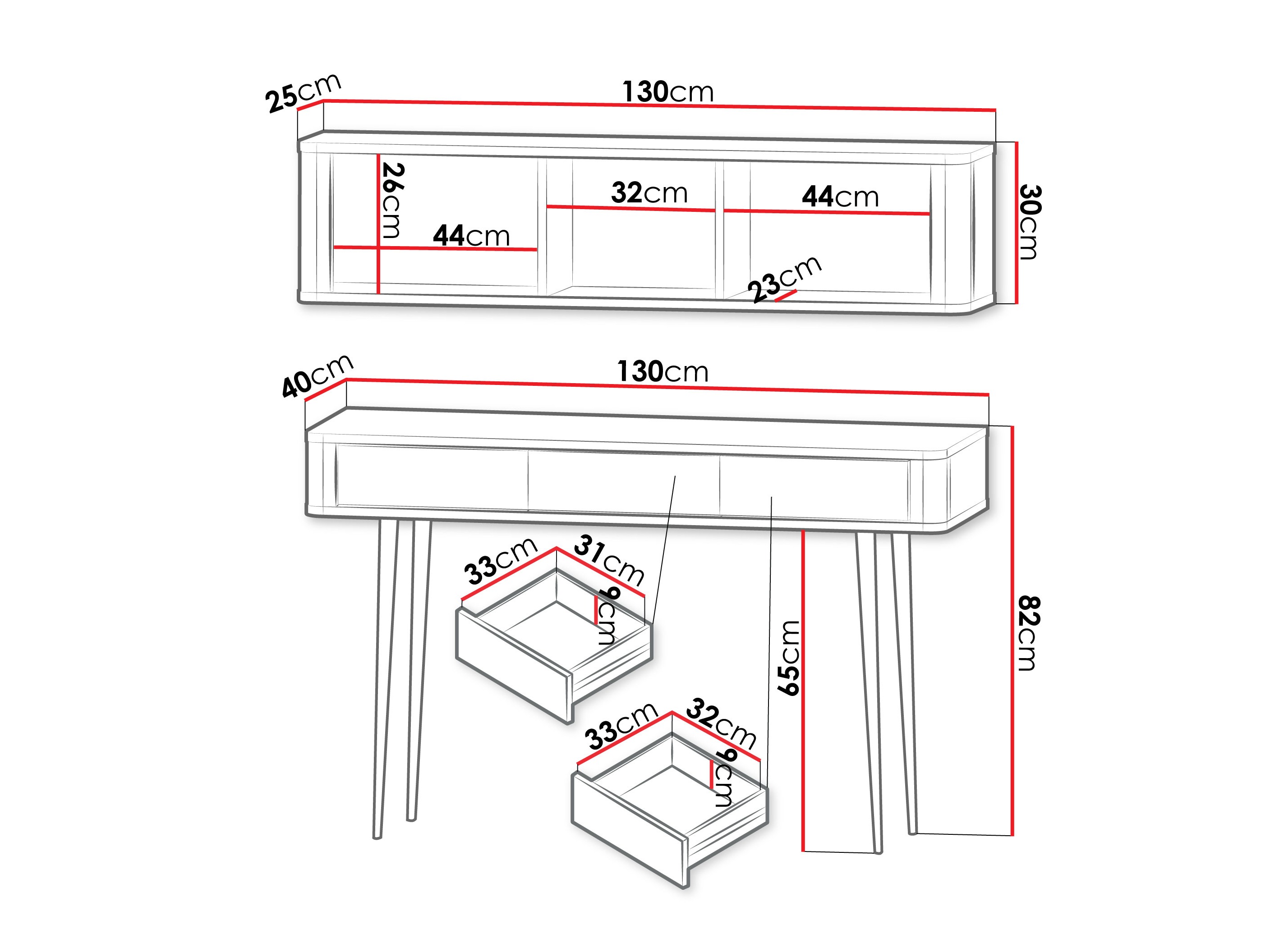 Set za kućnu kancelariju Lufela 123 (Kašmir + Orah)