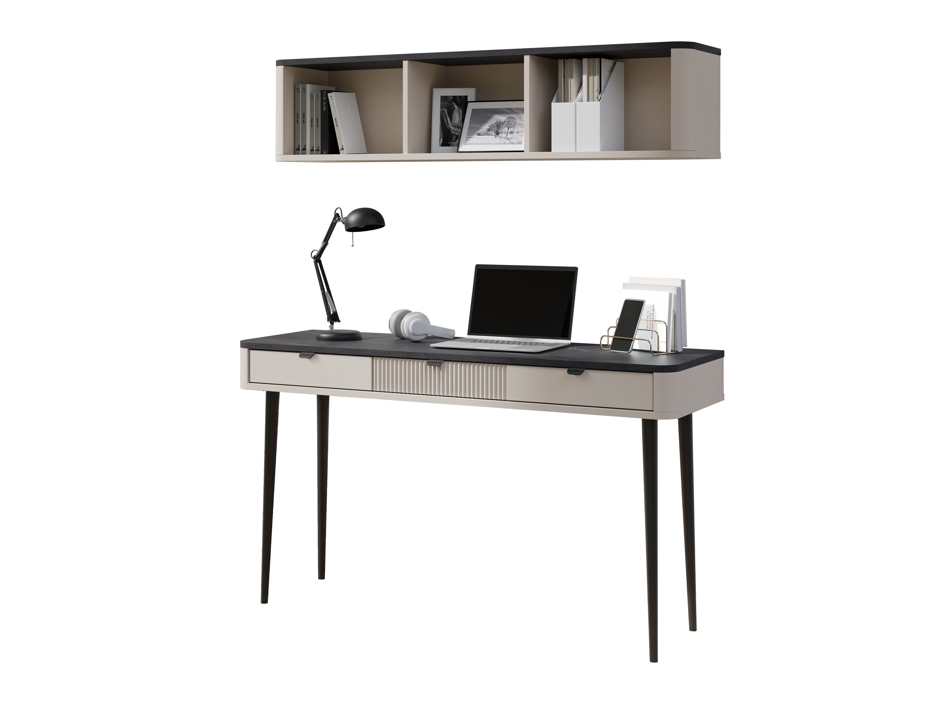 Set za kućnu kancelariju Lufela 123 (Kašmir + Sivi mermer)