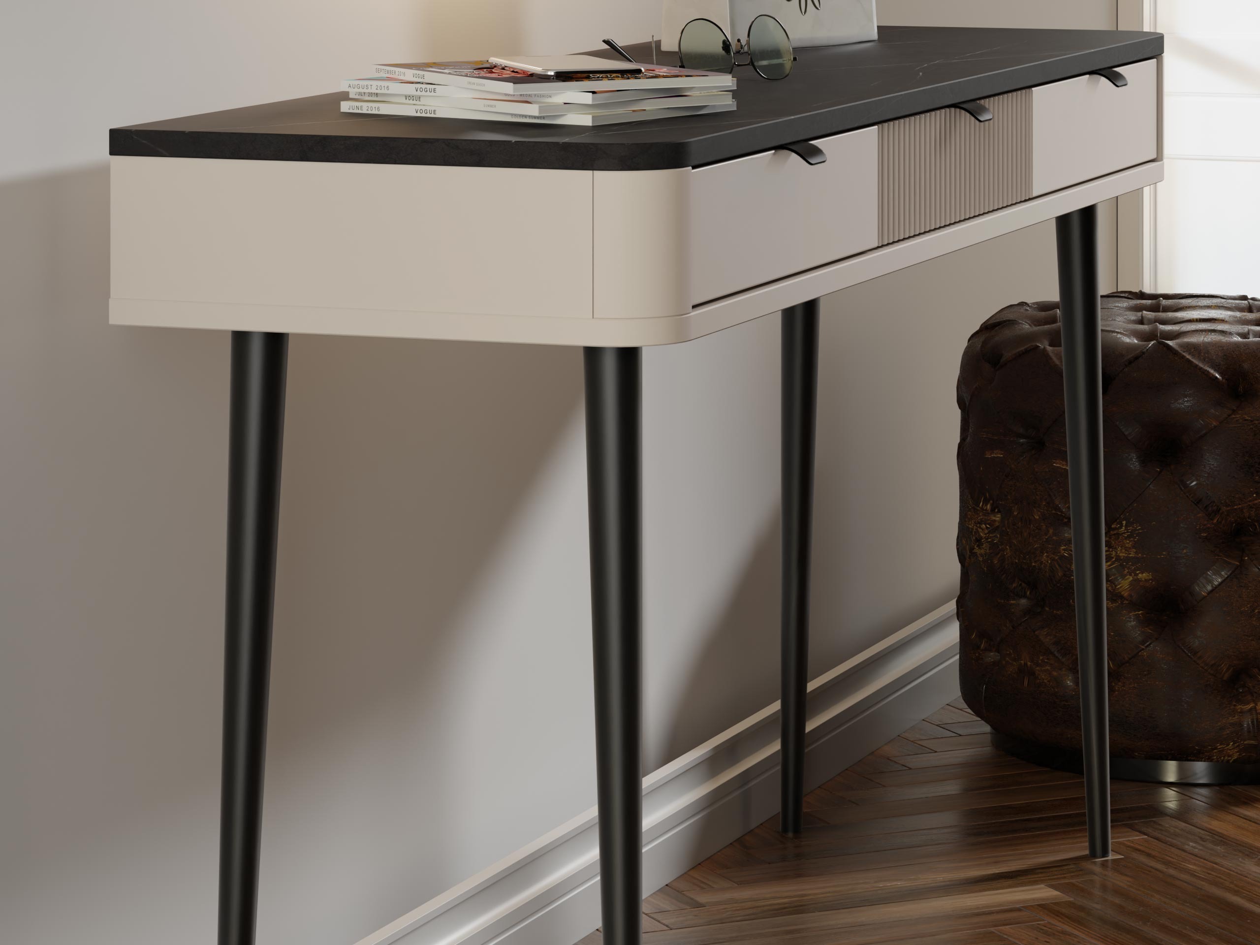 Set za kućnu kancelariju Lufela 123 (Kašmir + Sivi mermer)