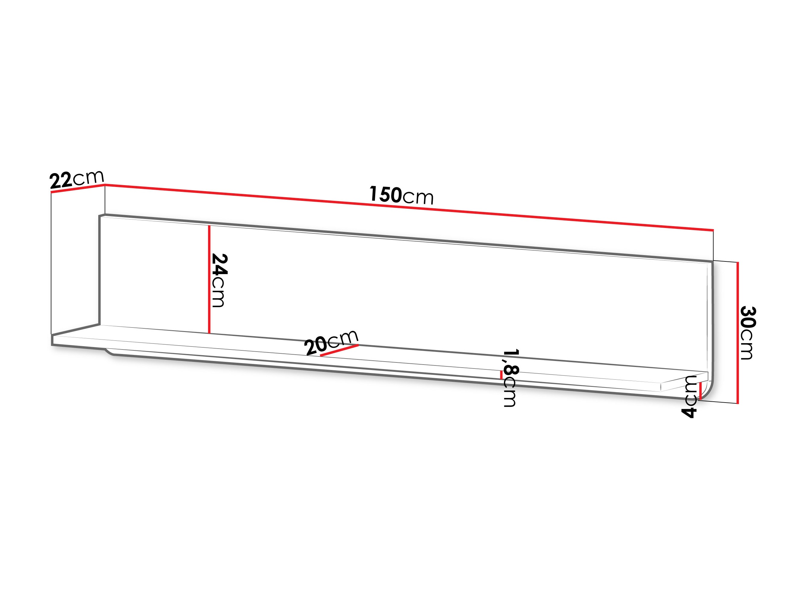 Zidna polica Lufela 117 (Kašmir + Sivi mermer)