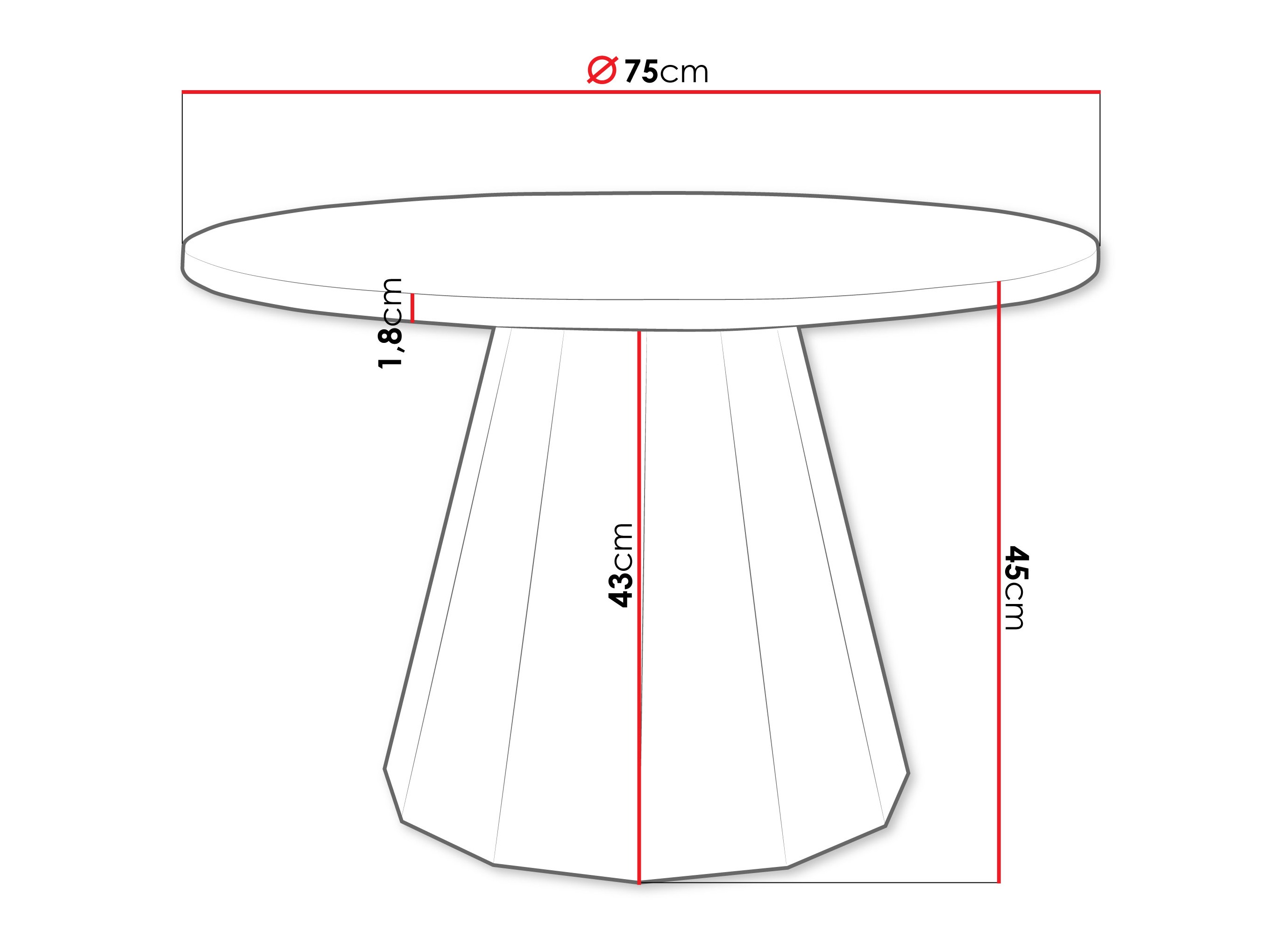 Stočić za kafu Oswego 139 (Crno + Belo)