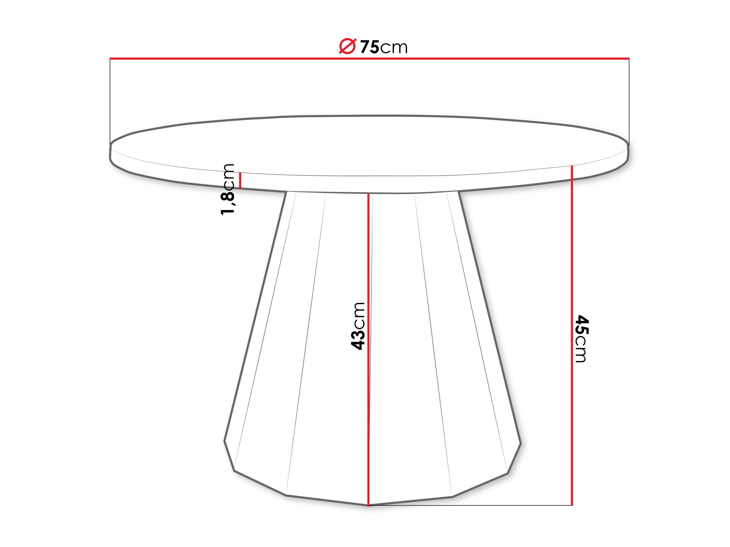 Stočić za kafu Oswego 139 (Crno + Sivo)