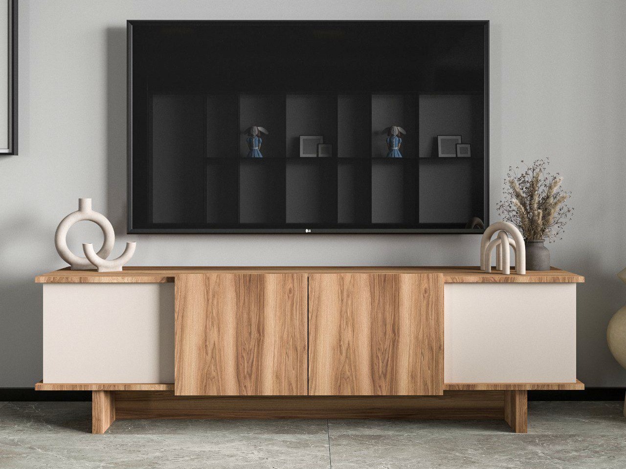 TV komoda Kailua 2513 (Bež + Orah)
