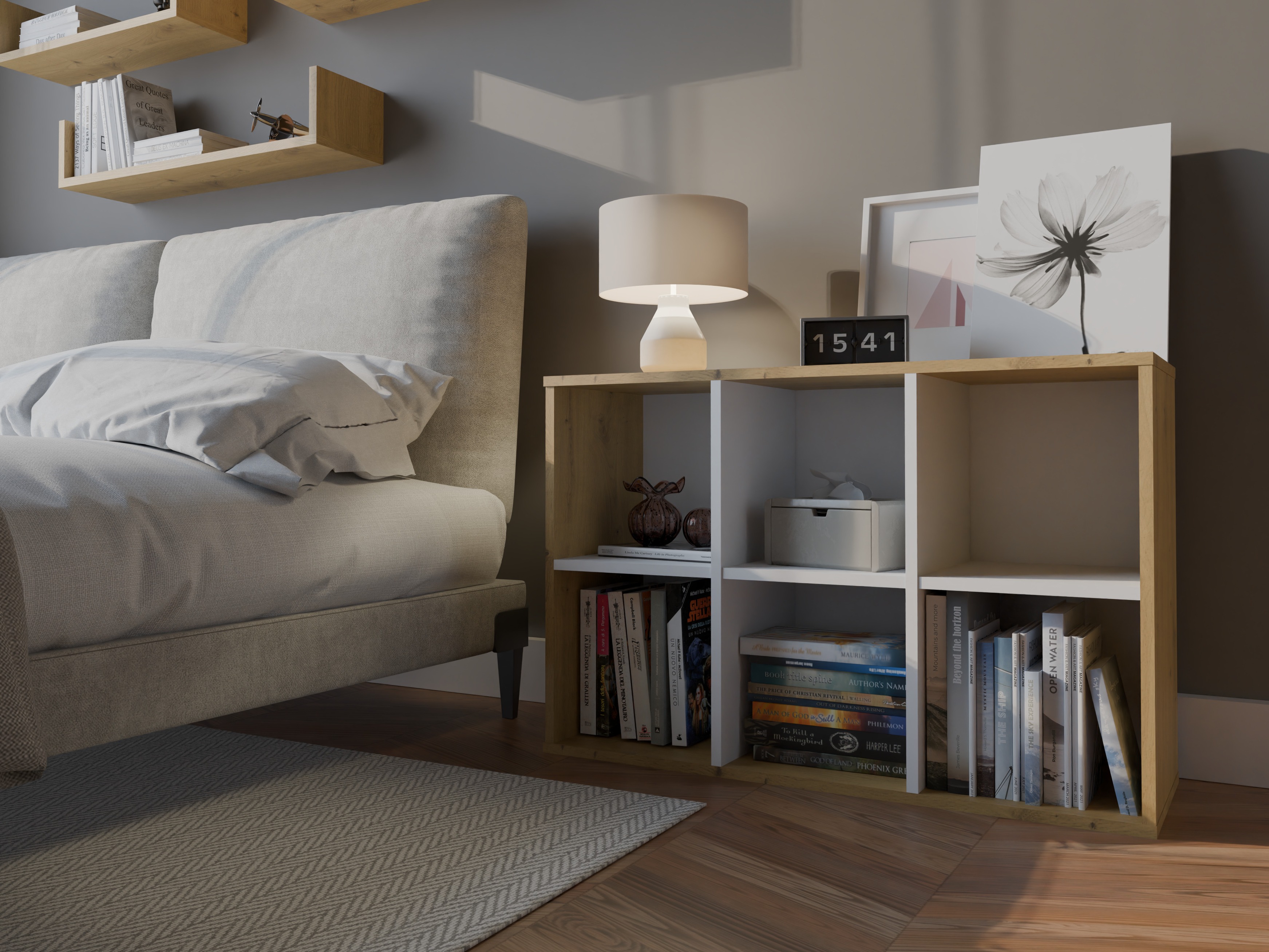 Polica Mandeville 296 (Belo + Zanatski hrast)