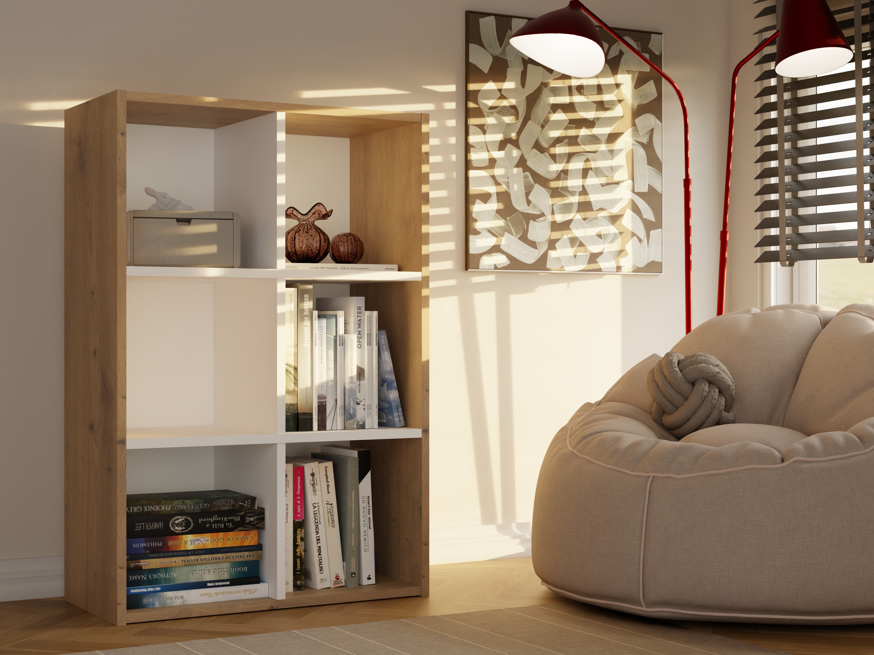 Polica Mandeville 296 (Belo + Zanatski hrast)