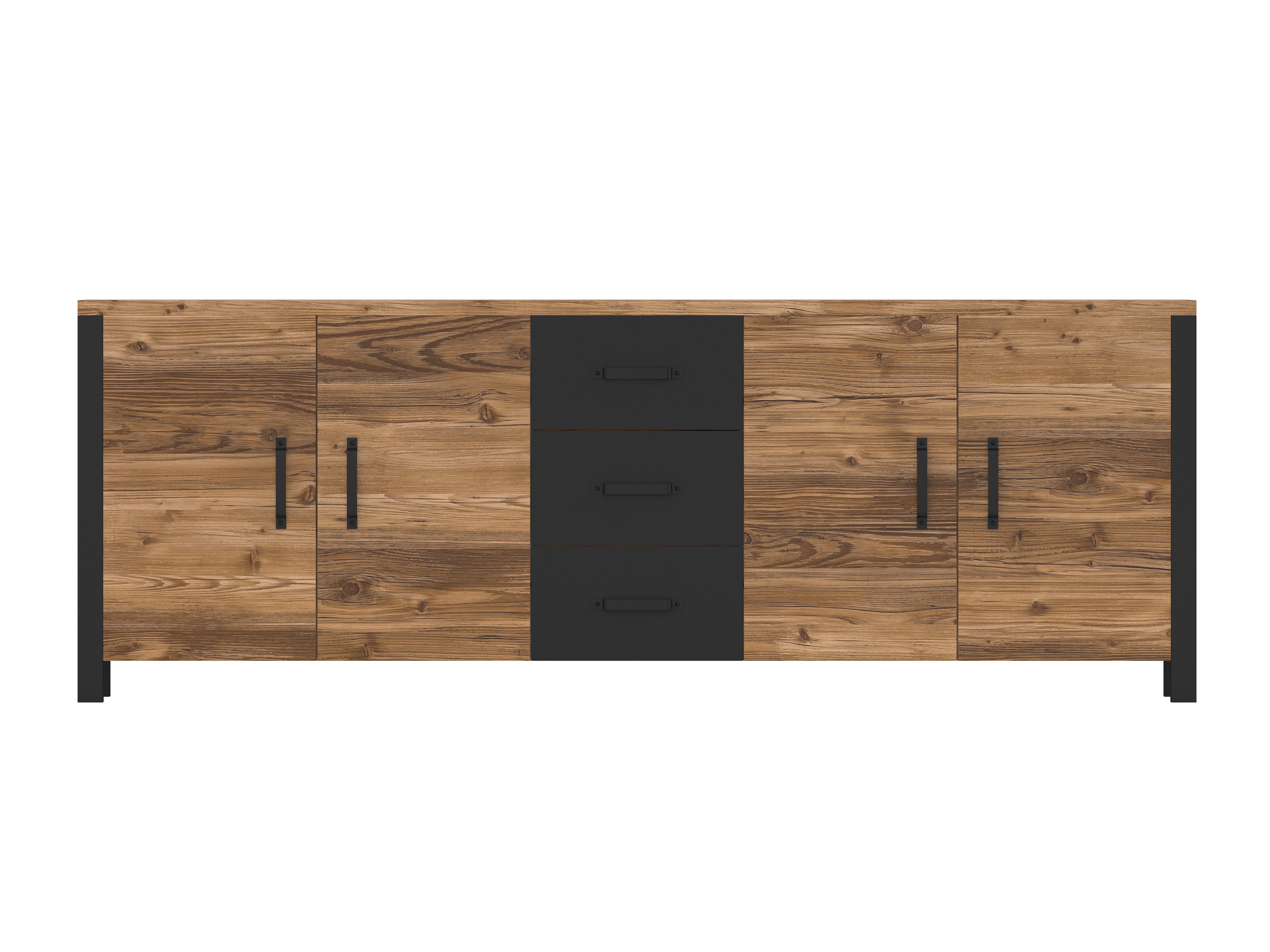 Komoda Tornua 109 (Tamna smrča + Mat crna)